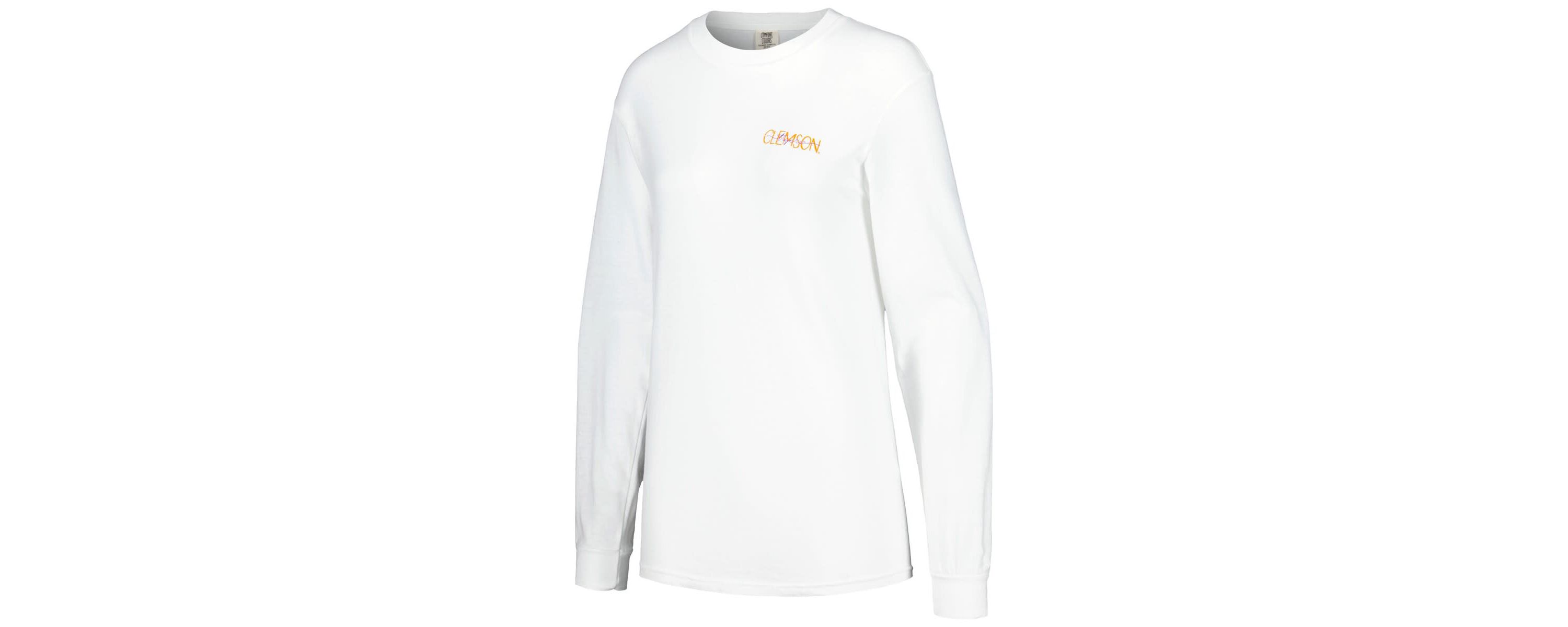 NCAA Clemson Tigers Hand-Drawn Stadium Oversized Long Sleeve T-Shirt
