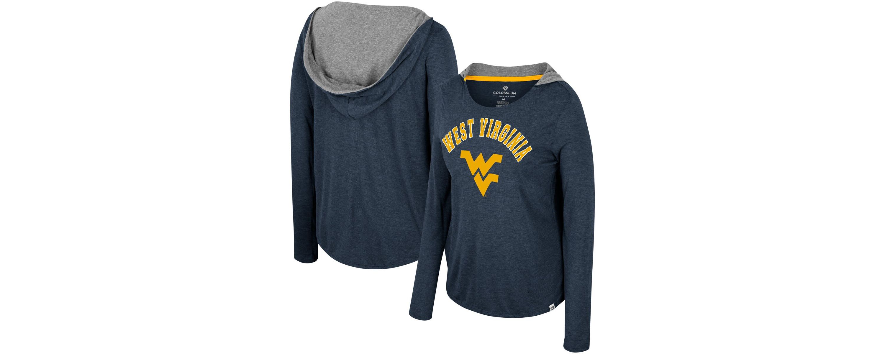 NCAA West Virginia Mountaineers Distressed Long Sleeve Hoodie T-Shirt
