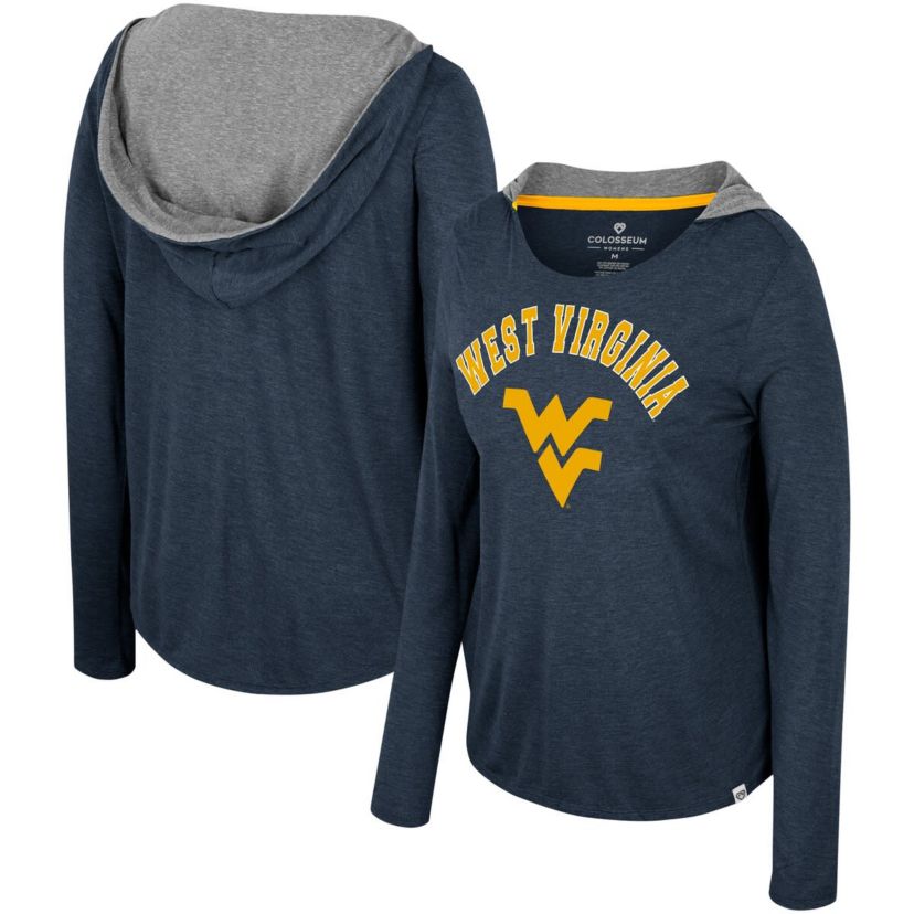 NCAA West Virginia Mountaineers Distressed Long Sleeve Hoodie T-Shirt
