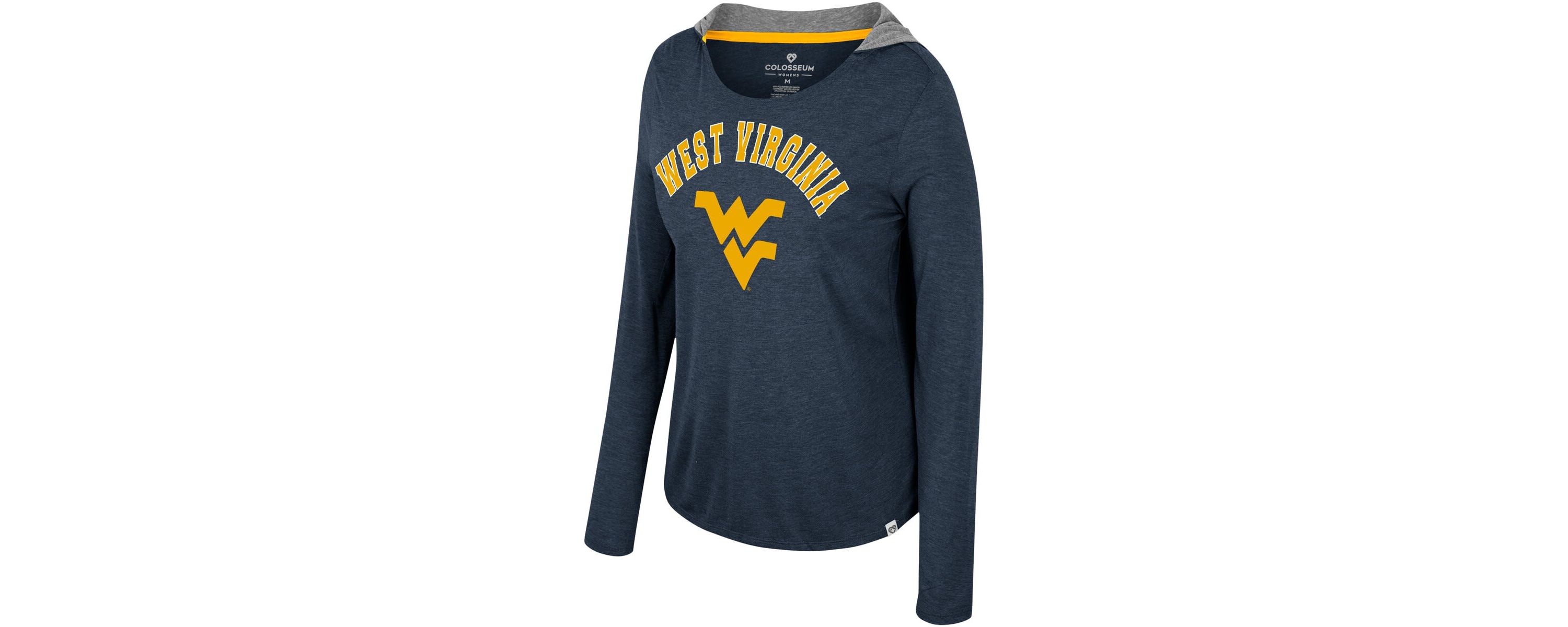 NCAA West Virginia Mountaineers Distressed Long Sleeve Hoodie T-Shirt
