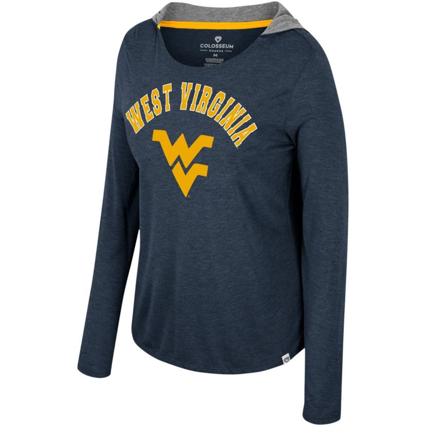 NCAA West Virginia Mountaineers Distressed Long Sleeve Hoodie T-Shirt