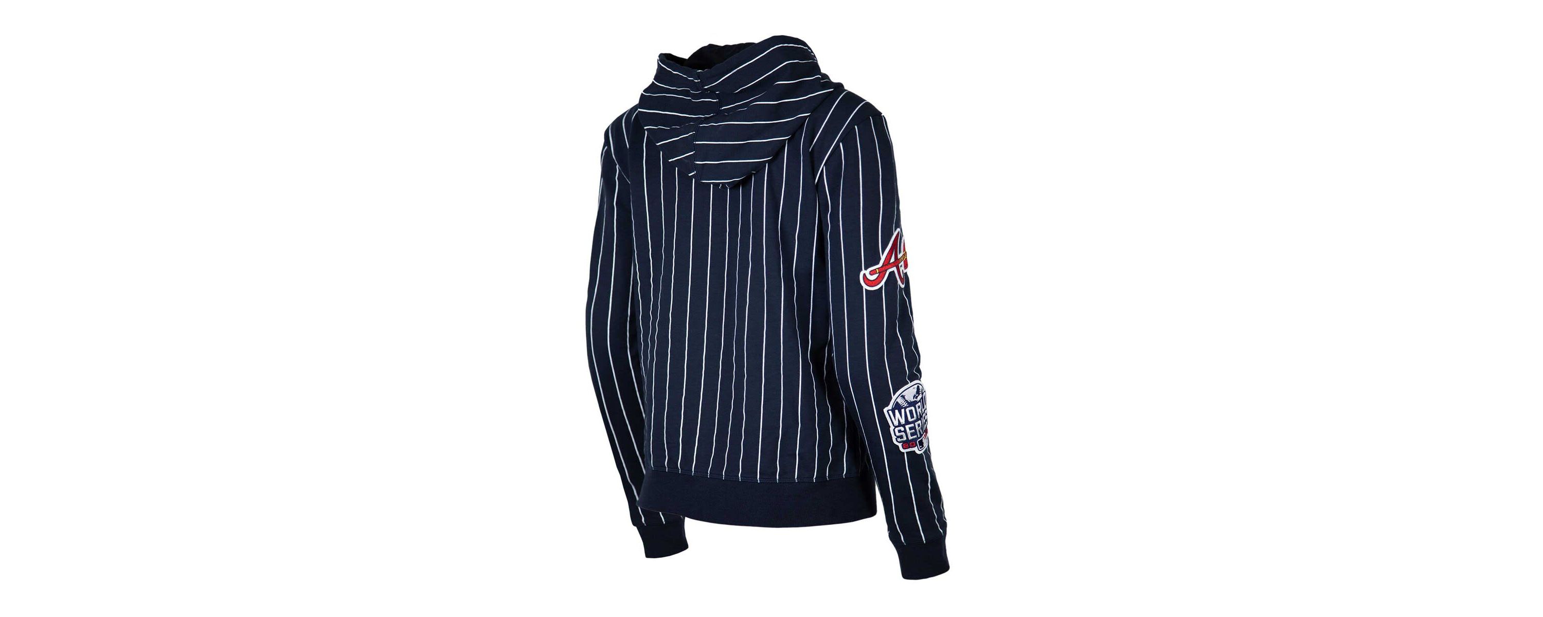 MLB Atlanta Braves Pinstripe Tri-Blend Full-Zip Hoodie Jacket