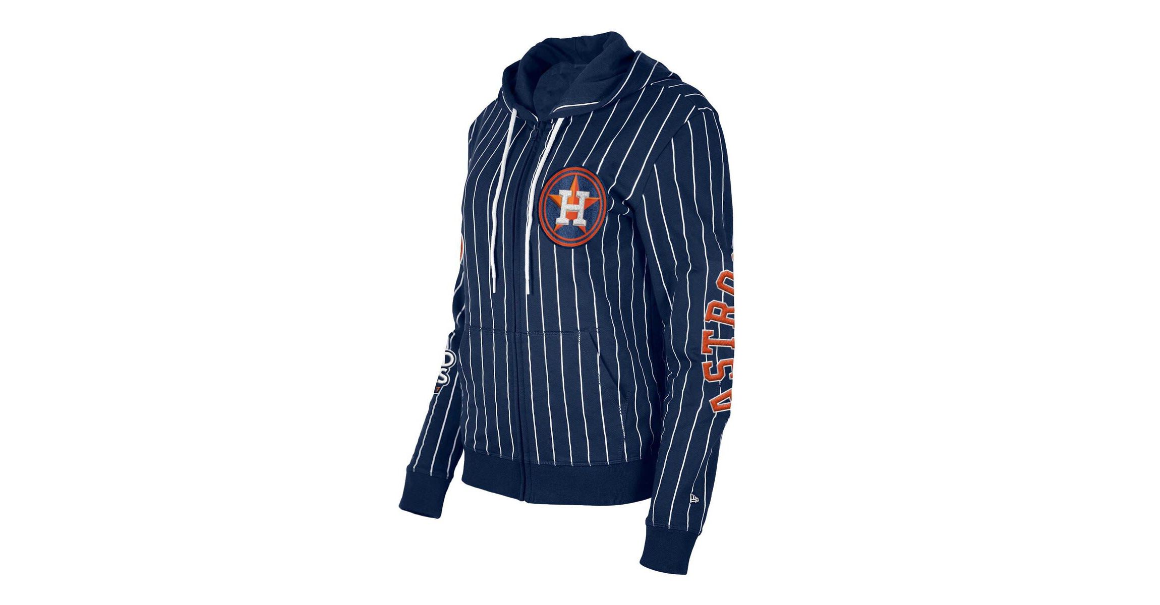 MLB Houston Astros Pinstripe Tri-Blend Full-Zip Hoodie Jacket