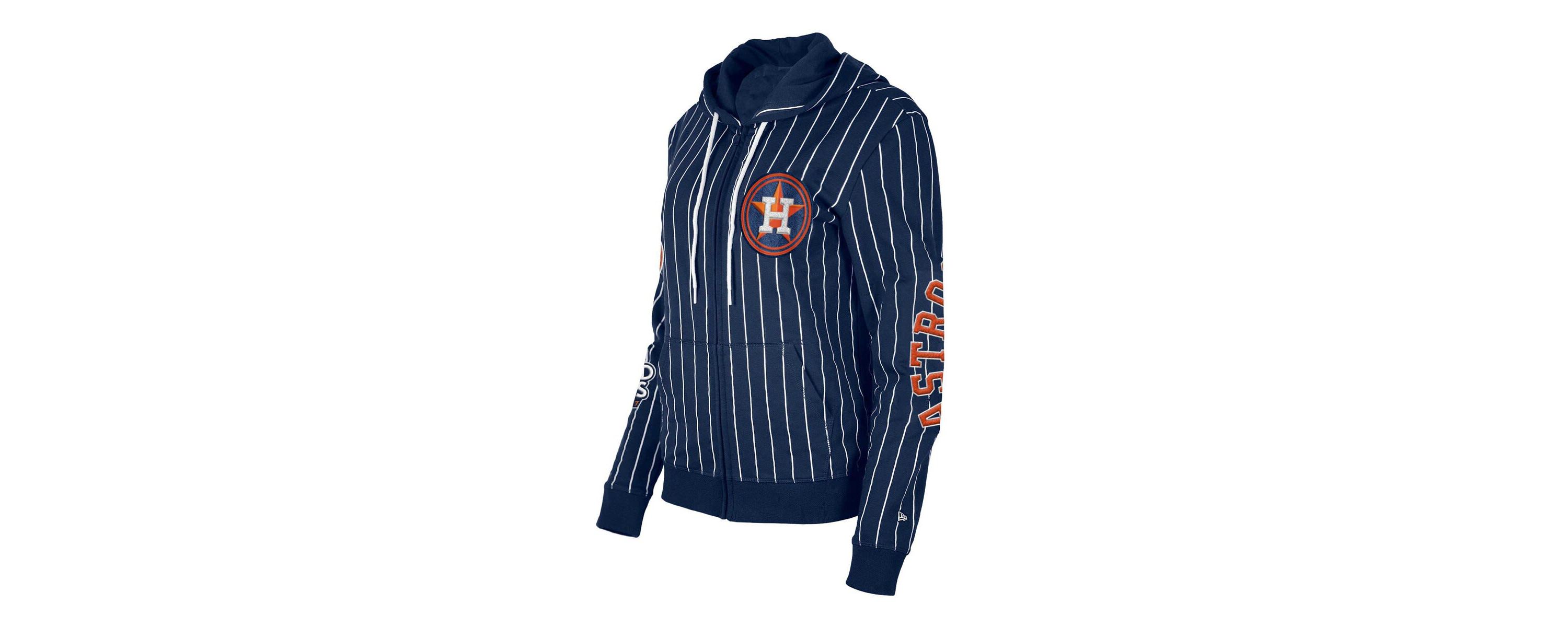 MLB Houston Astros Pinstripe Tri-Blend Full-Zip Hoodie Jacket