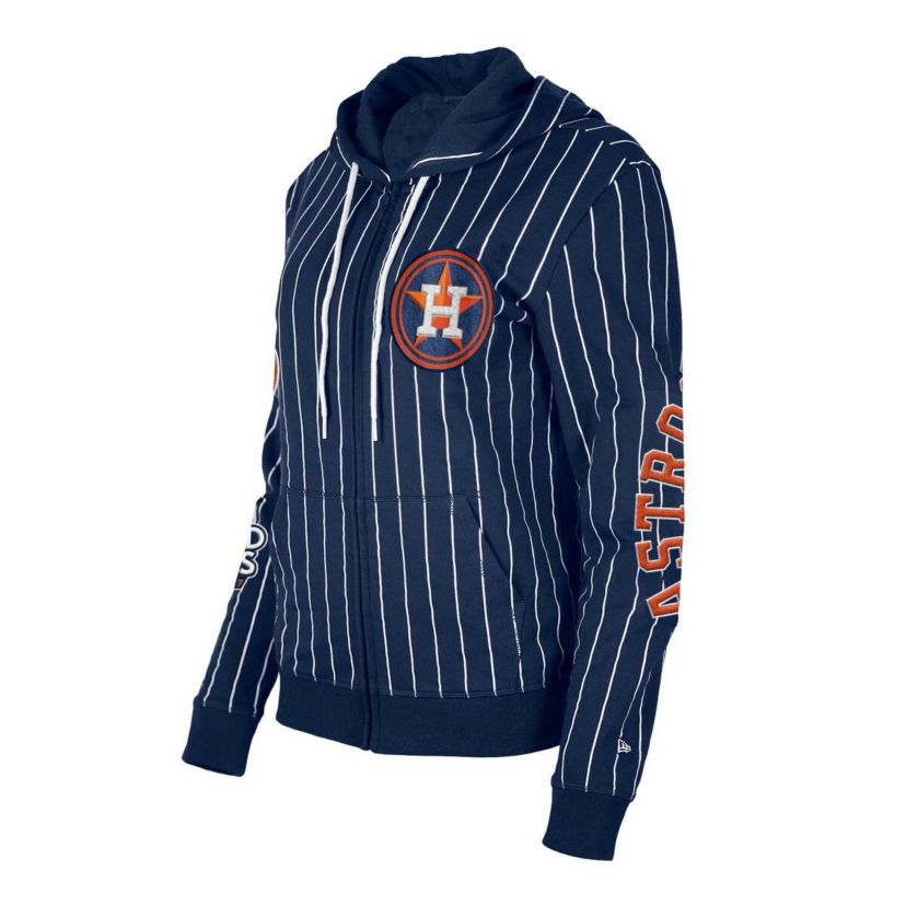 MLB Houston Astros Pinstripe Tri-Blend Full-Zip Hoodie Jacket