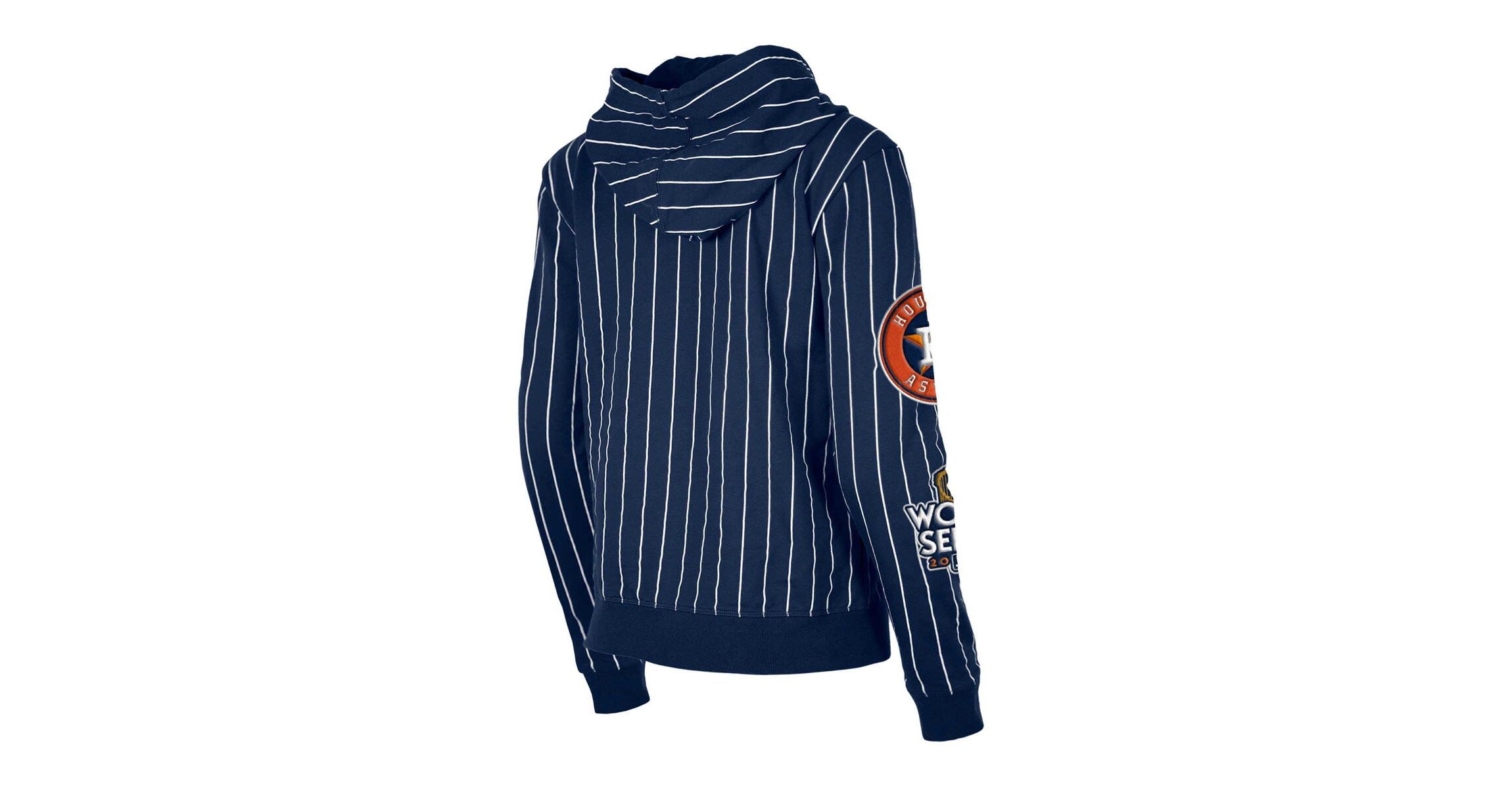MLB Houston Astros Pinstripe Tri-Blend Full-Zip Hoodie Jacket