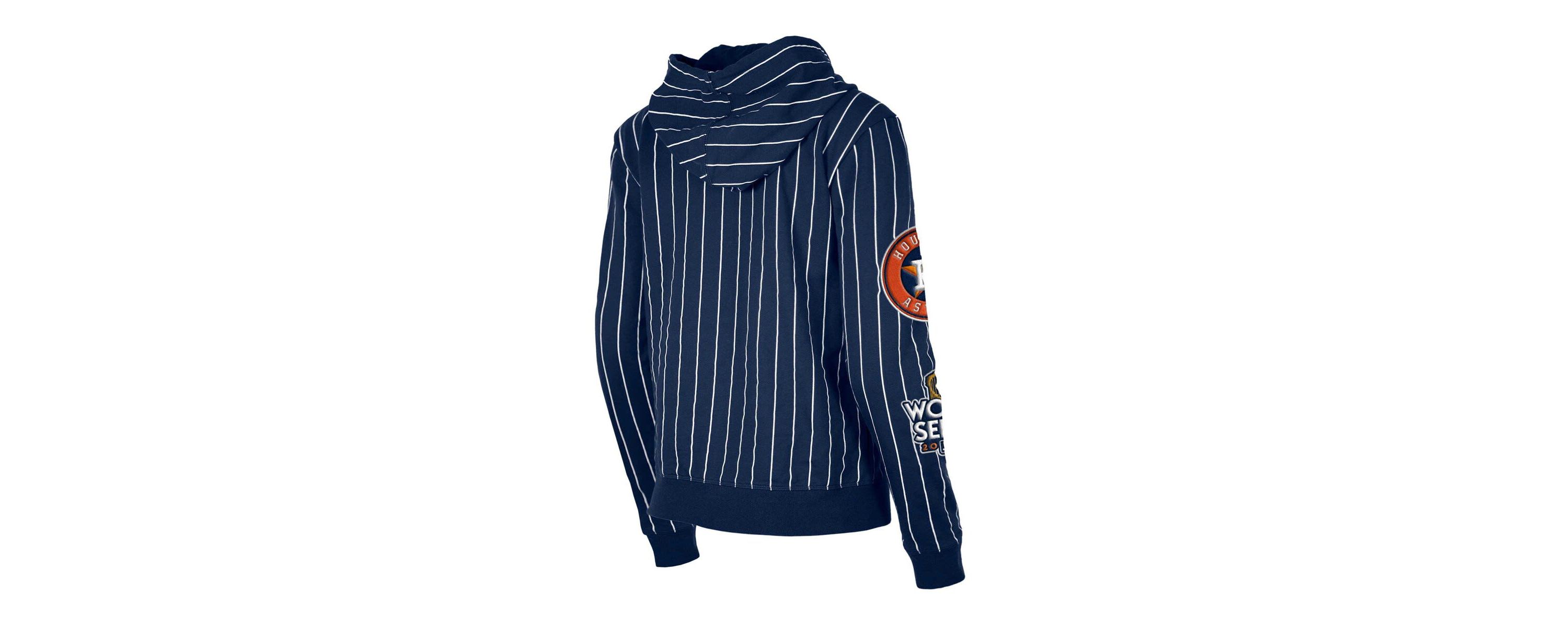 MLB Houston Astros Pinstripe Tri-Blend Full-Zip Hoodie Jacket