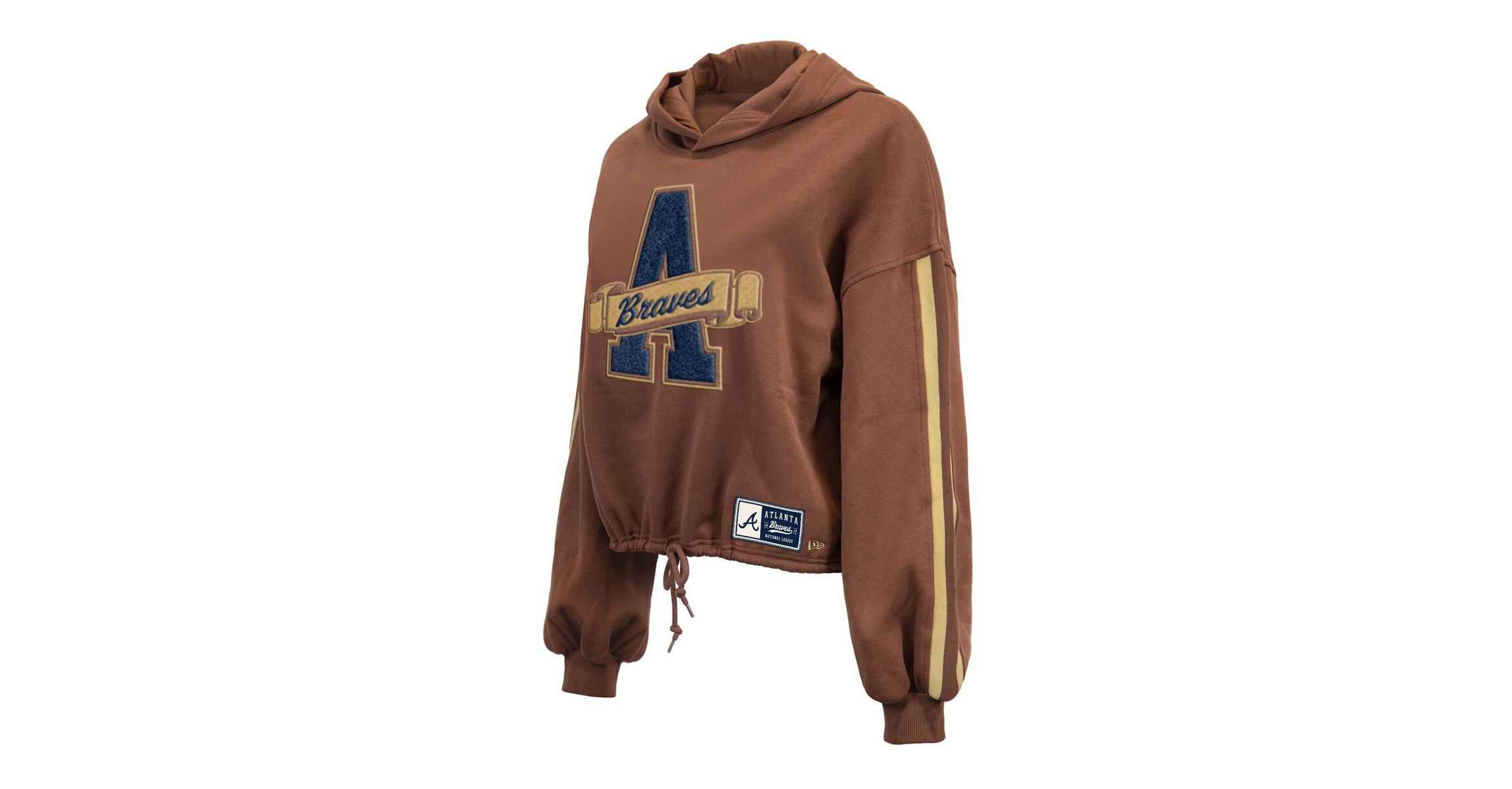 MLB Atlanta Braves Letterman Classic Cropped Pullover Hoodie