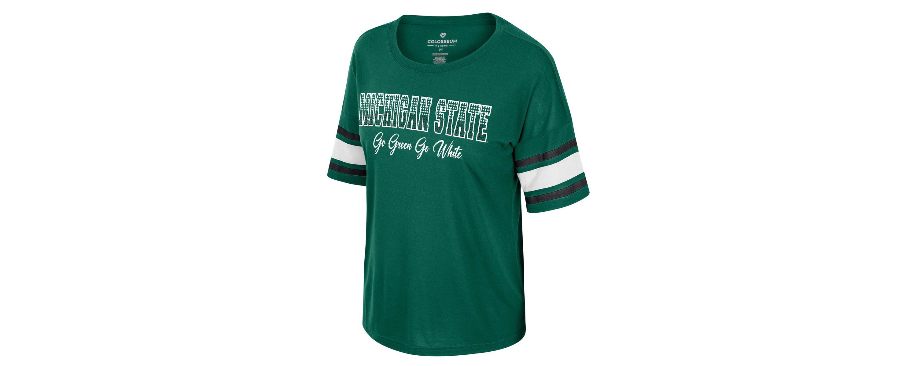 NCAA Michigan State Spartans Im Gliding Here Rhinestone T-Shirt