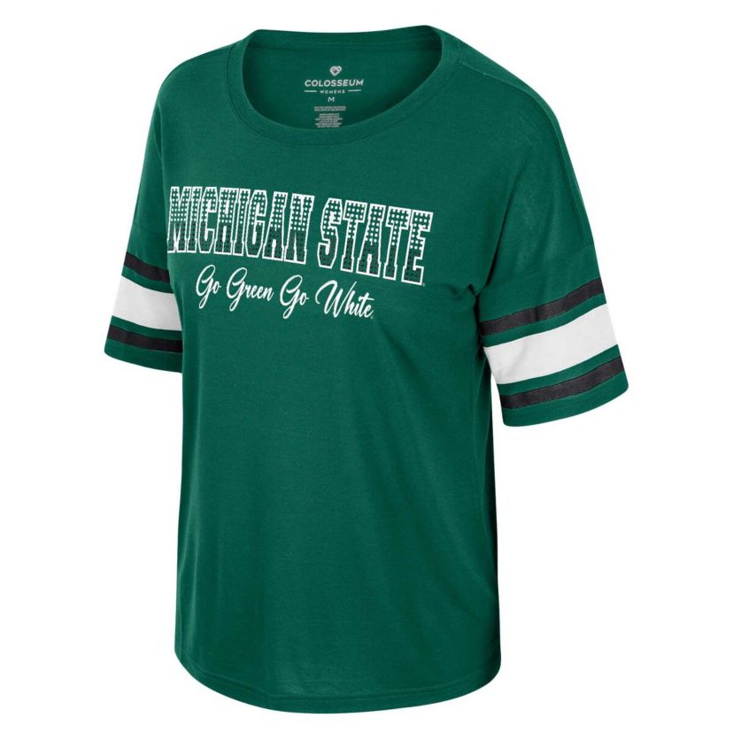 NCAA Michigan State Spartans Im Gliding Here Rhinestone T-Shirt
