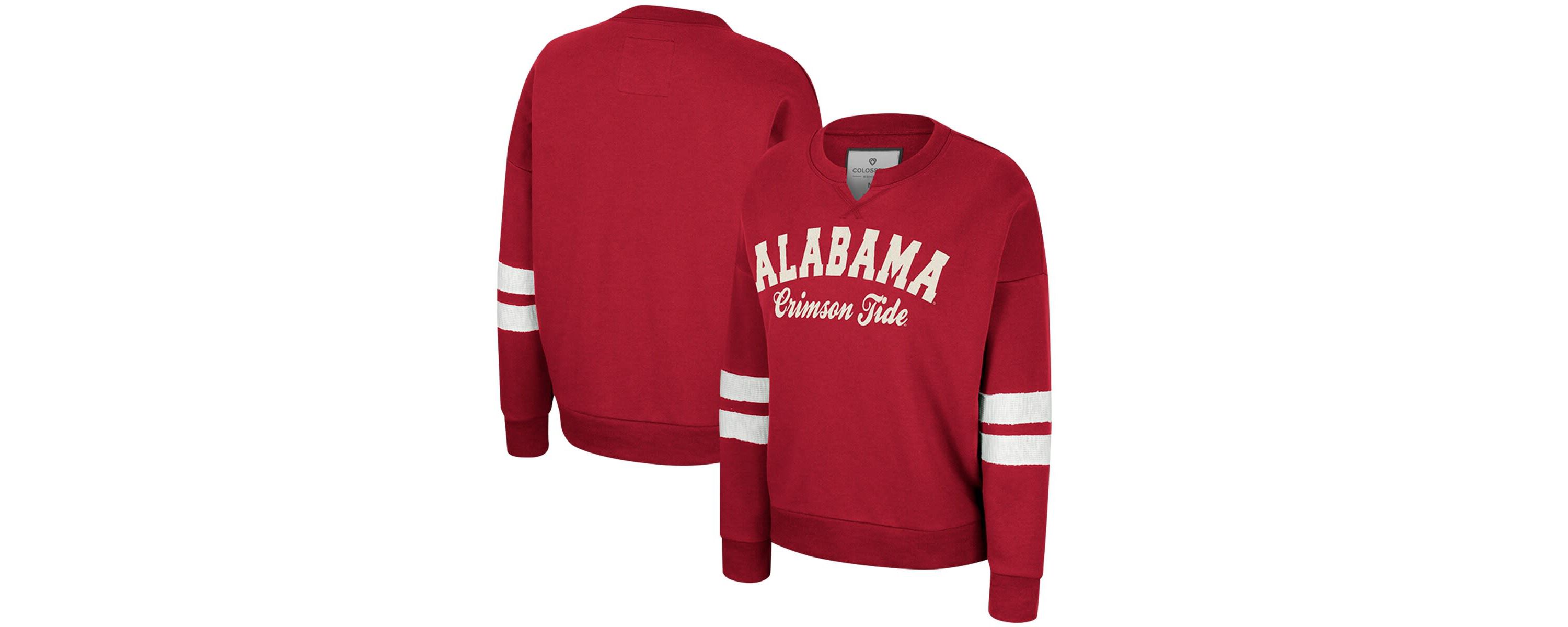 Alabama Crimson Tide NCAA Alabama Tide Perfect Date Notch Neck Pullover Sweatshirt