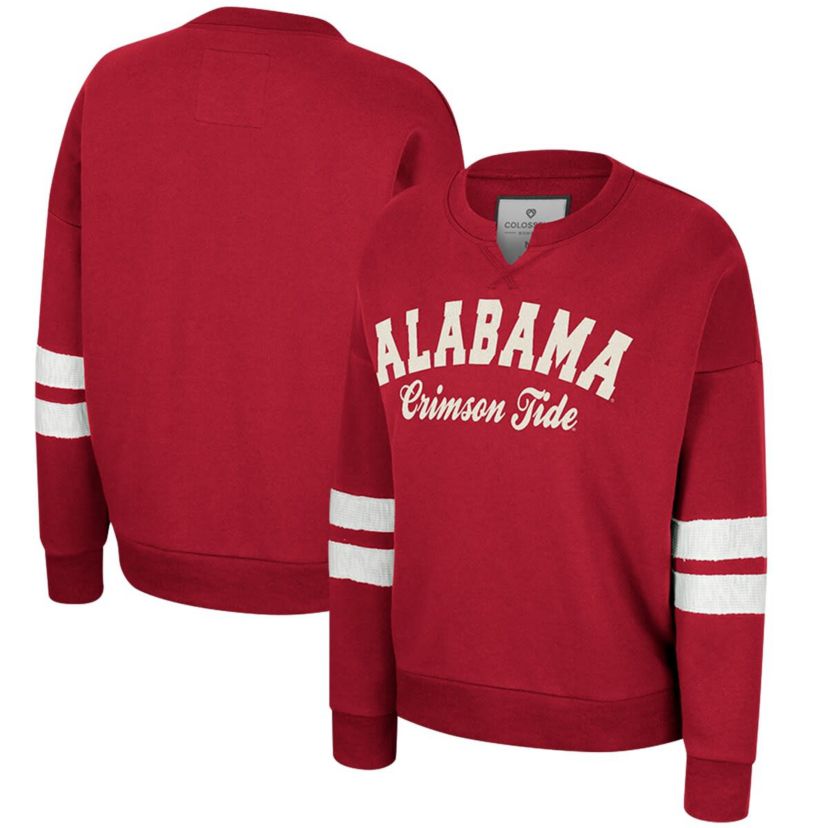 Alabama Crimson Tide NCAA Alabama Tide Perfect Date Notch Neck Pullover Sweatshirt