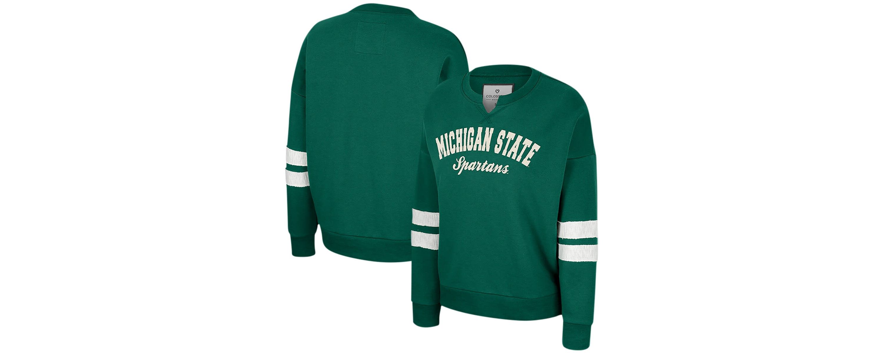 NCAA Michigan State Spartans Perfect Date Notch Neck Pullover Sweatshirt