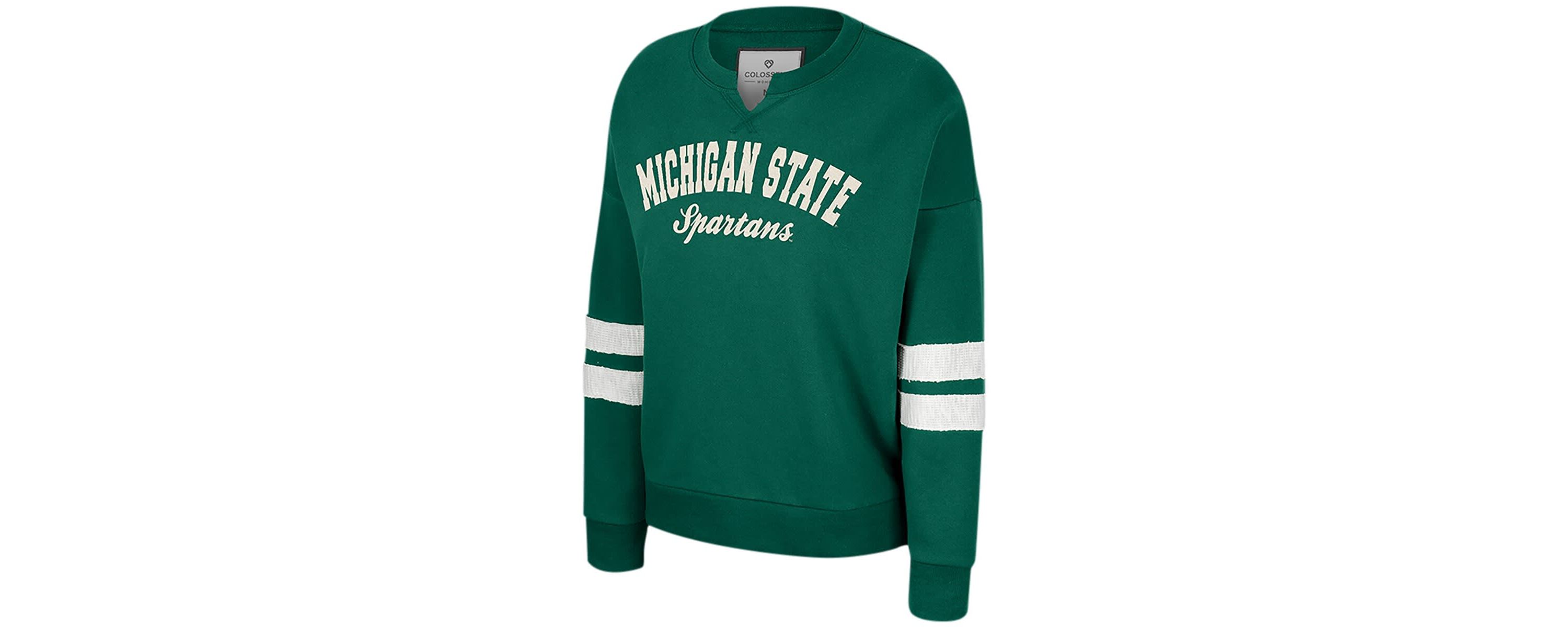 NCAA Michigan State Spartans Perfect Date Notch Neck Pullover Sweatshirt
