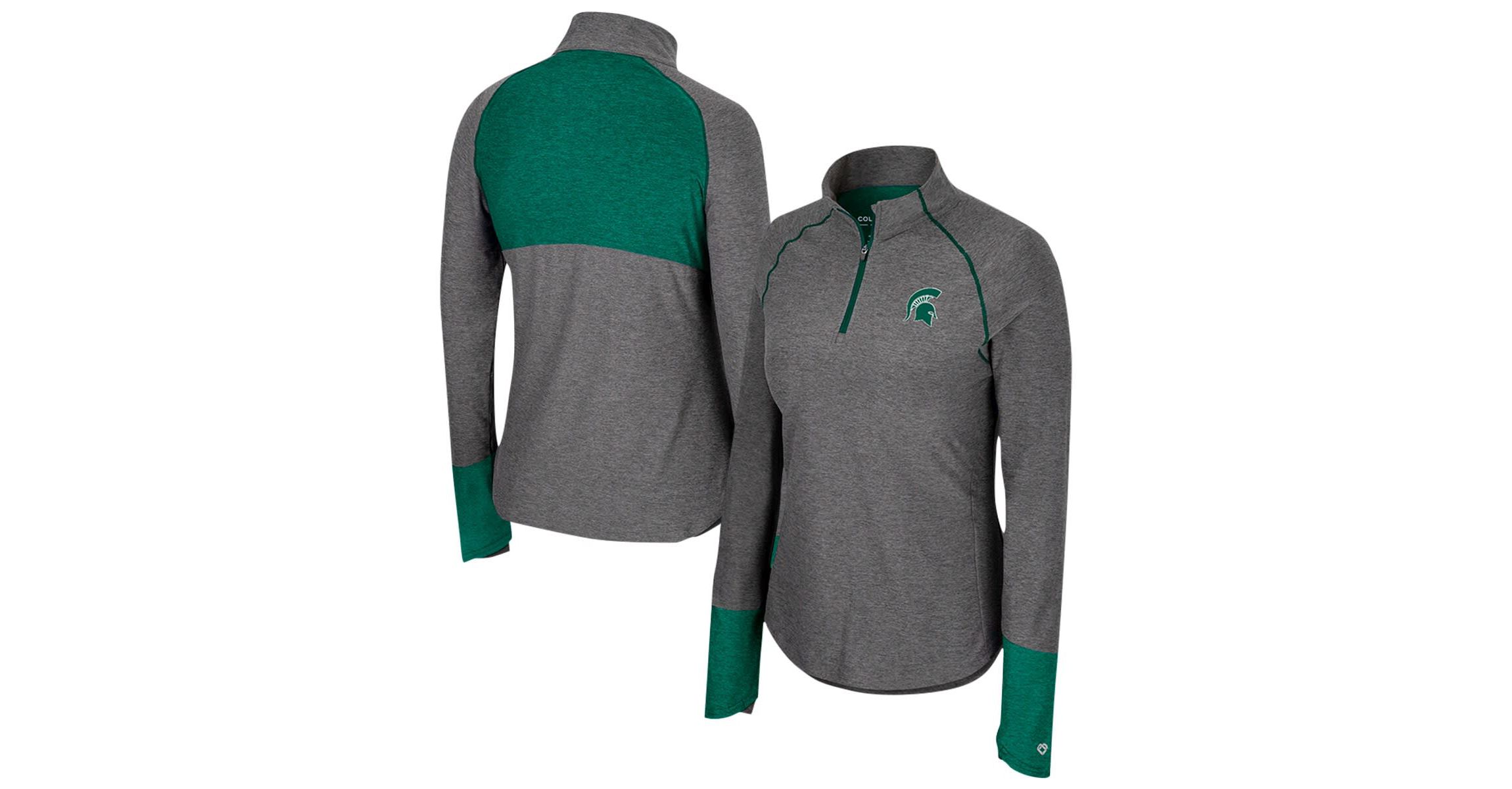 NCAA Michigan State Spartans Morningside Sleeve Hit Raglan Quarter-Zip Top