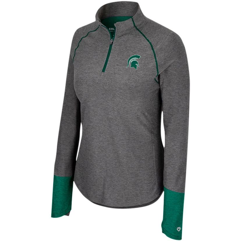 NCAA Michigan State Spartans Morningside Sleeve Hit Raglan Quarter-Zip Top