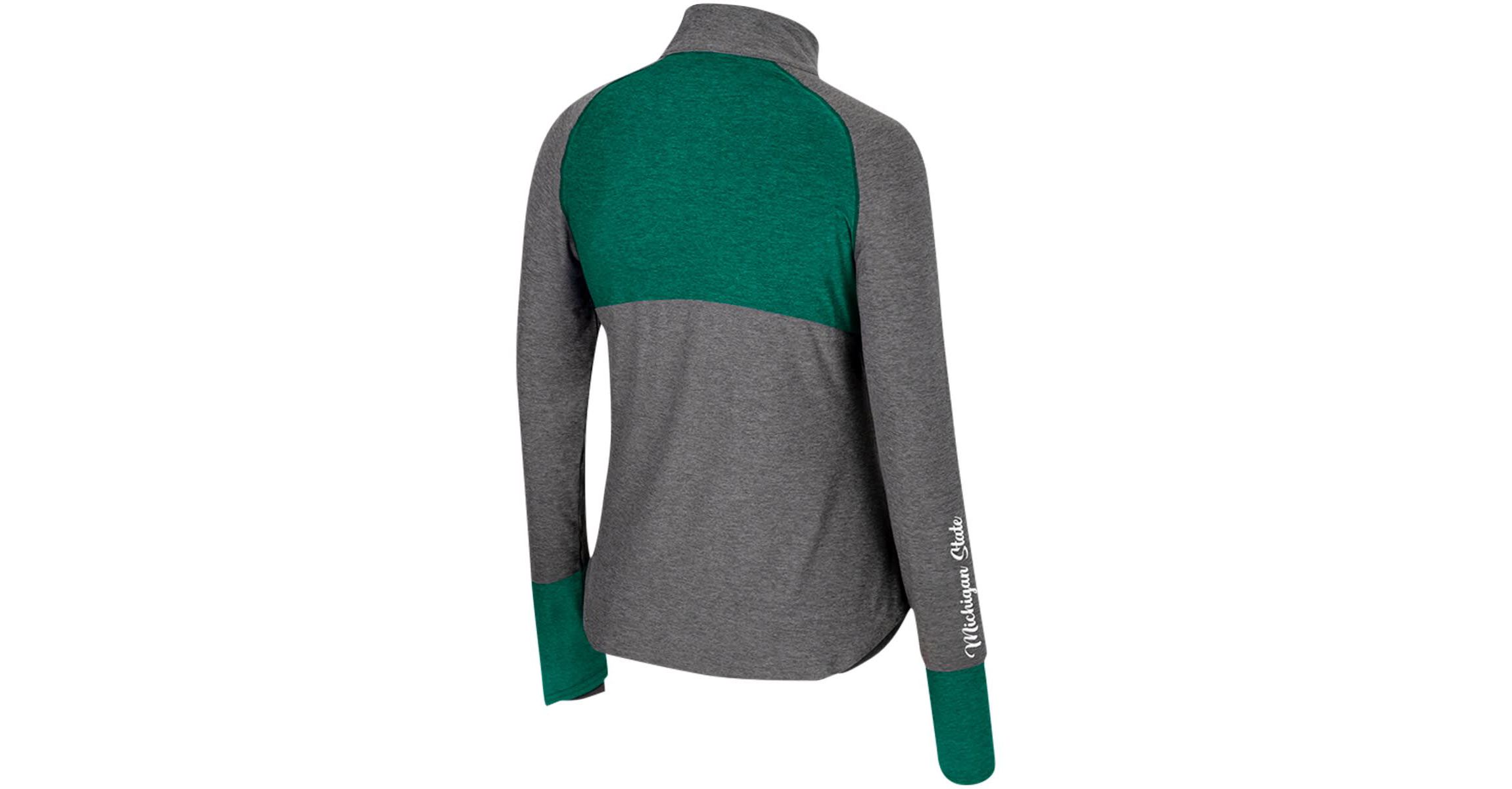 NCAA Michigan State Spartans Morningside Sleeve Hit Raglan Quarter-Zip Top