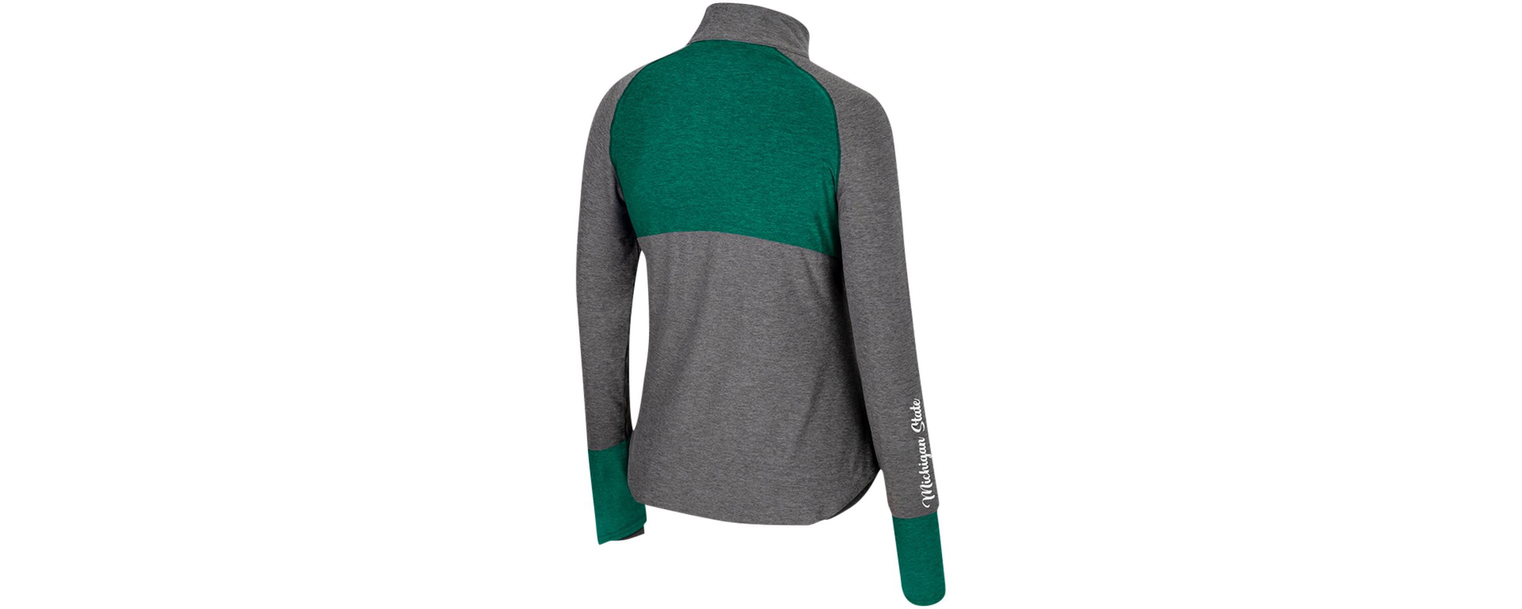 NCAA Michigan State Spartans Morningside Sleeve Hit Raglan Quarter-Zip Top