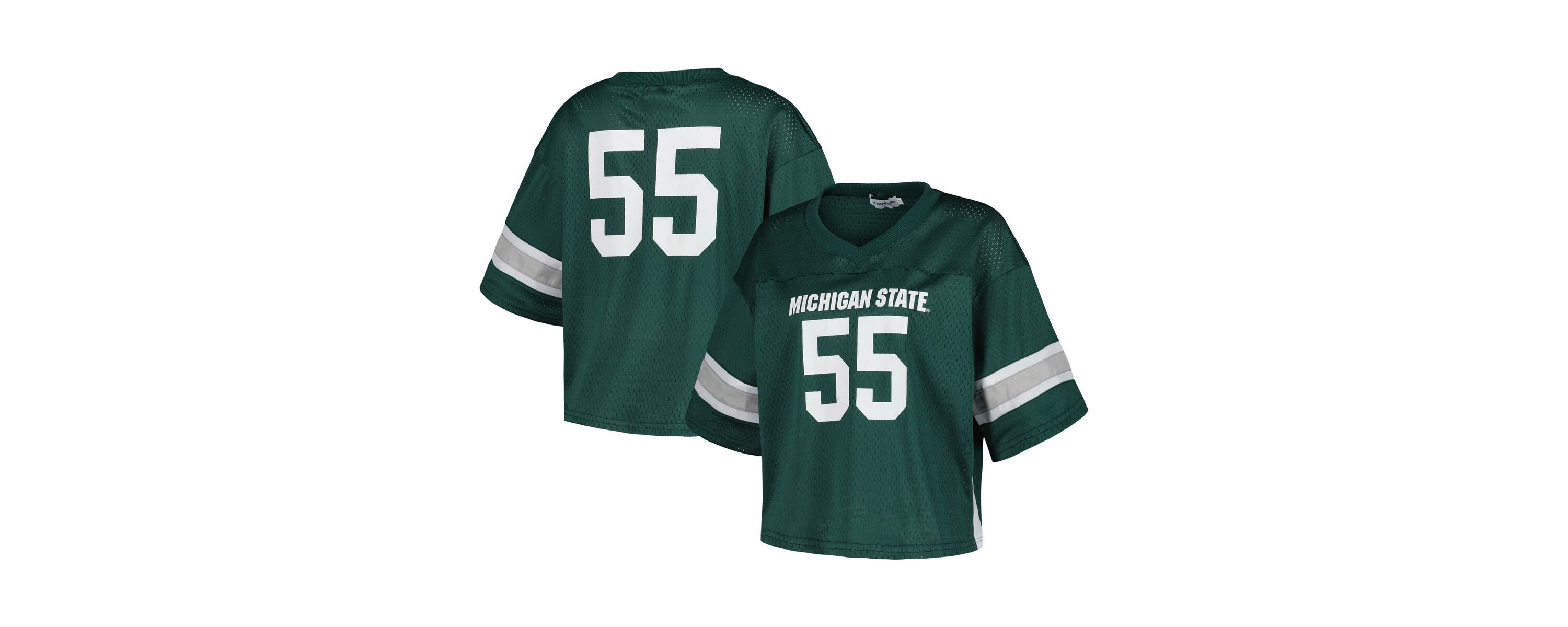 NCAA #55 Michigan State Spartans Fashion Boxy Cropped Football Jersey