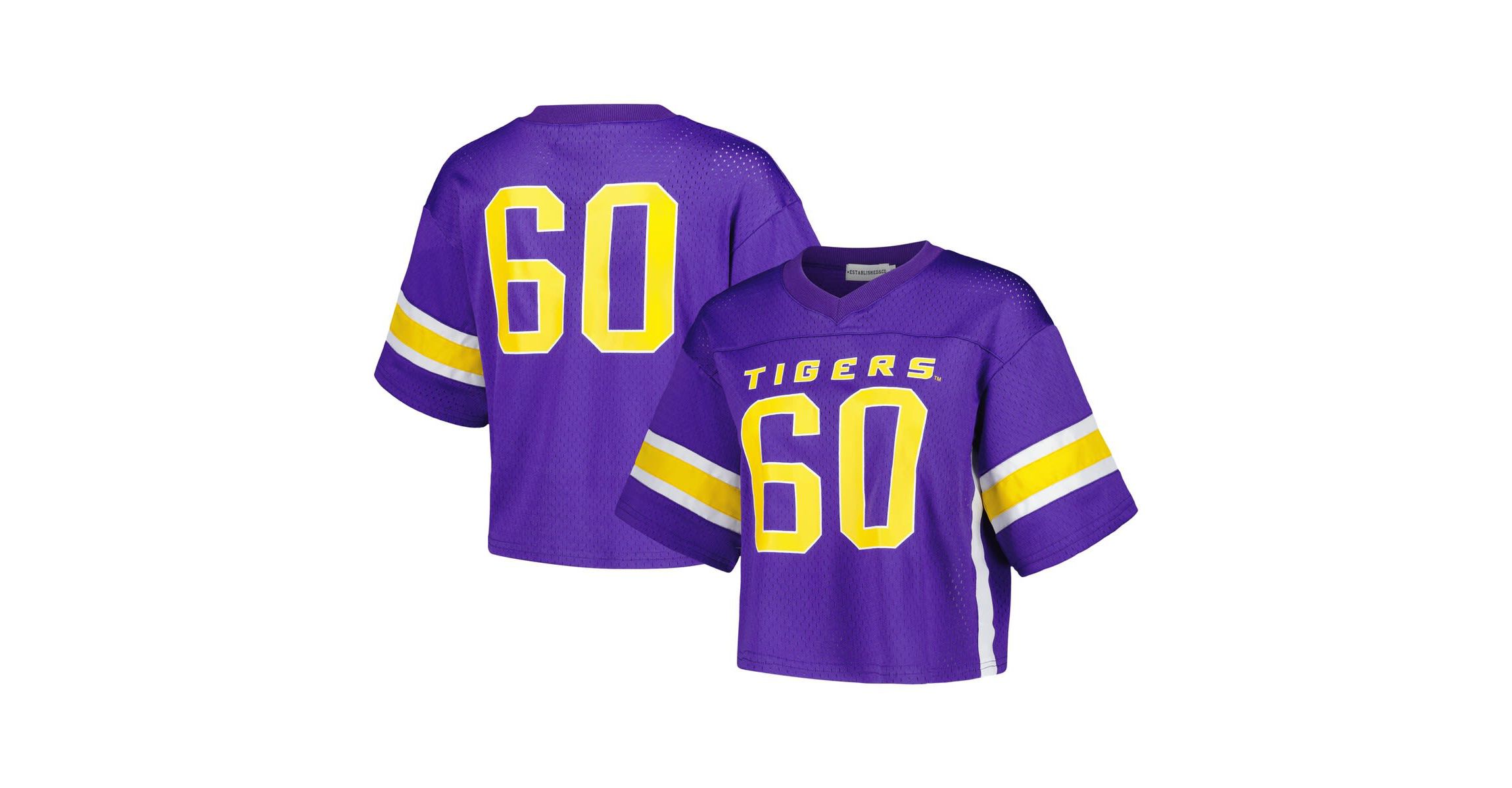 NCAA LSU Tigers Fashion Boxy Cropped Football Jersey