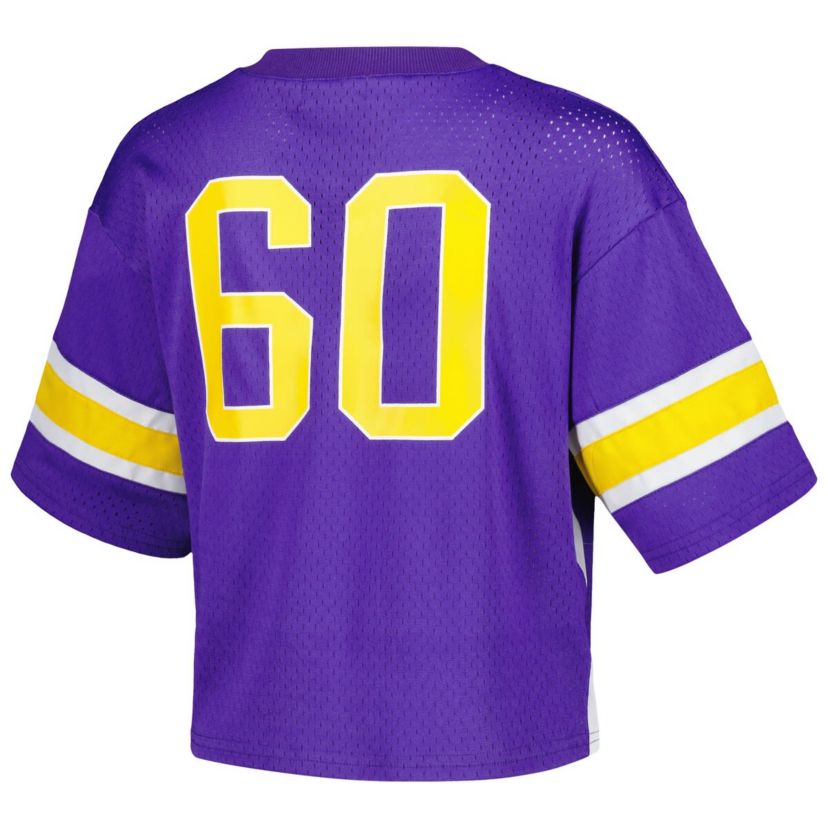 NCAA LSU Tigers Fashion Boxy Cropped Football Jersey