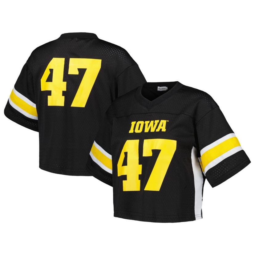 NCAA #47 Iowa Hawkeyes Fashion Boxy Cropped Football Jersey