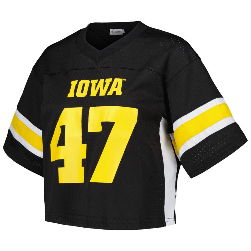 NCAA #47 Iowa Hawkeyes Fashion Boxy Cropped Football Jersey