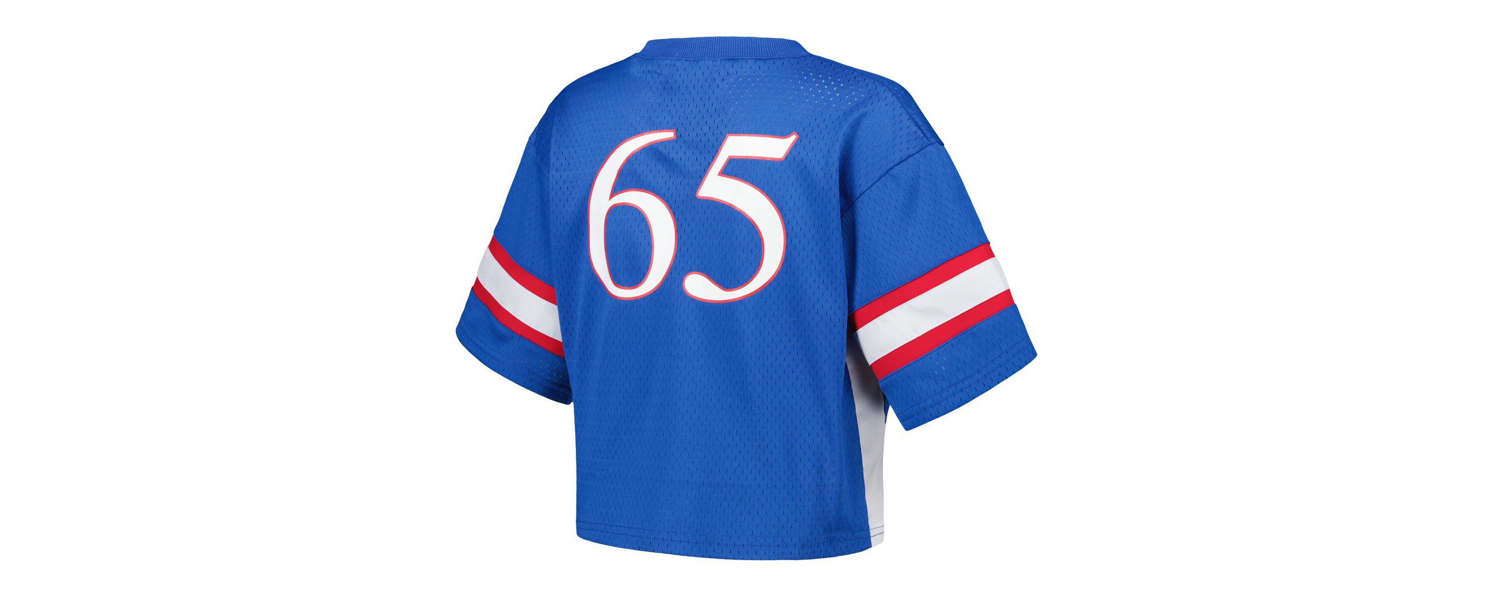 NCAA #65 Kansas Jayhawks Fashion Boxy Cropped Football Jersey