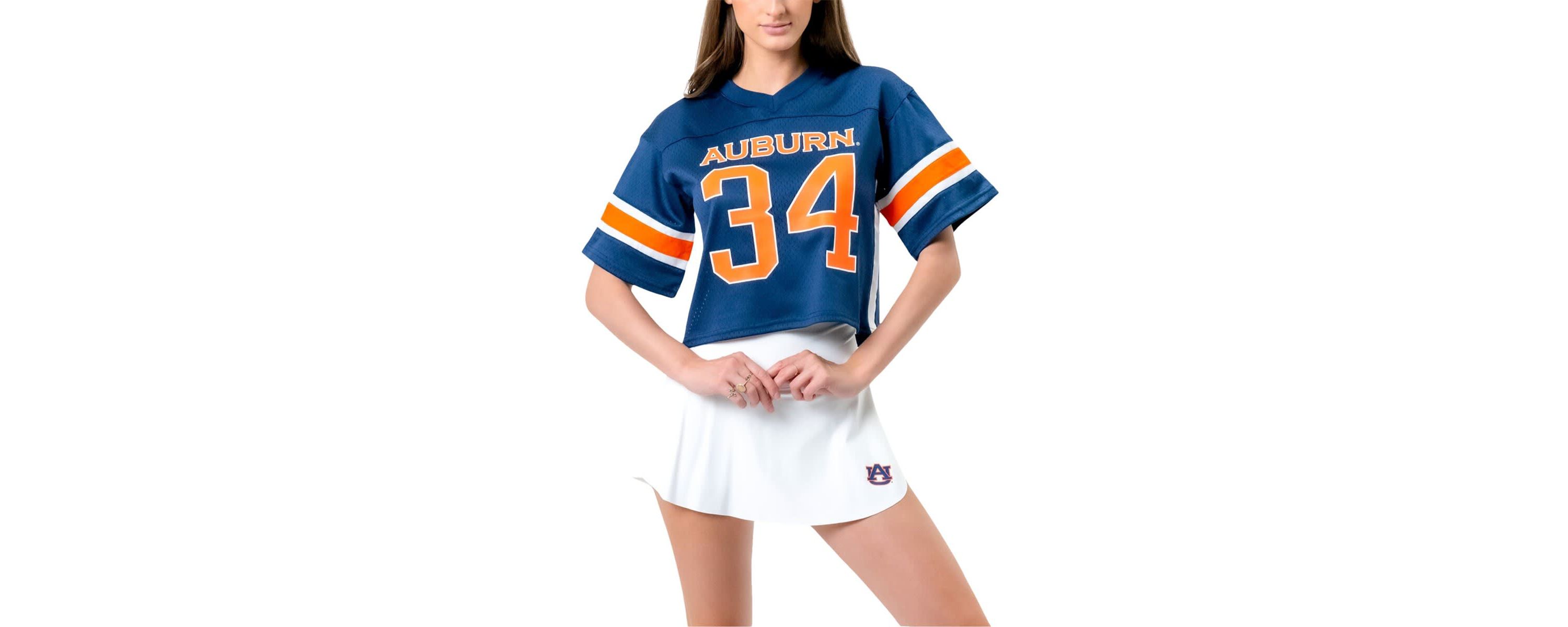 NCAA Auburn Tigers Fashion Boxy Cropped Football Jersey