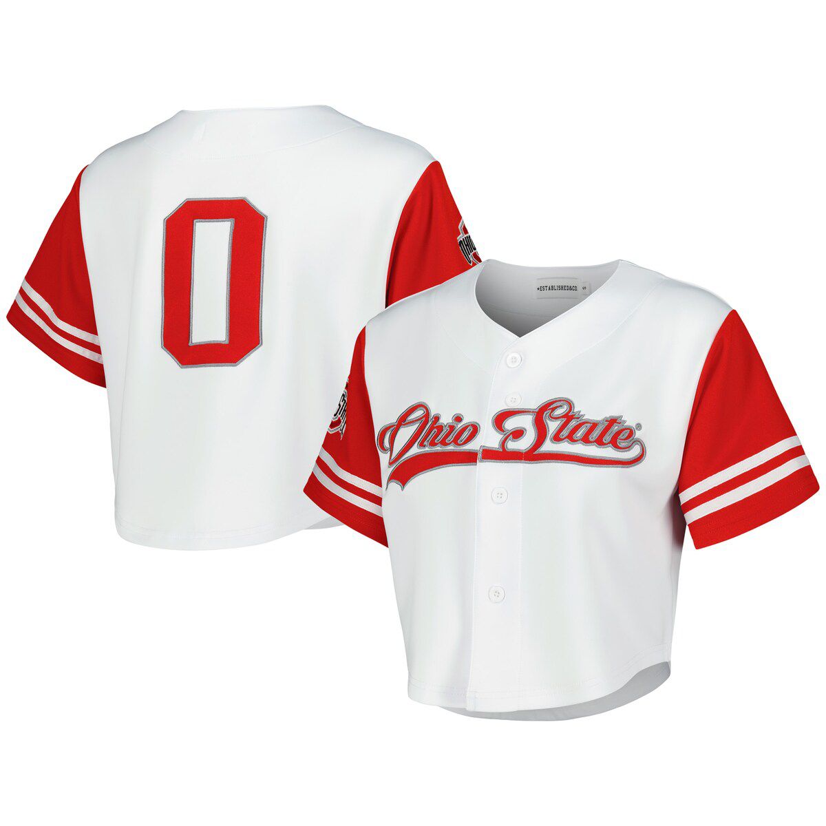 NCAA Ohio State Buckeyes Baseball Jersey Cropped T-Shirt