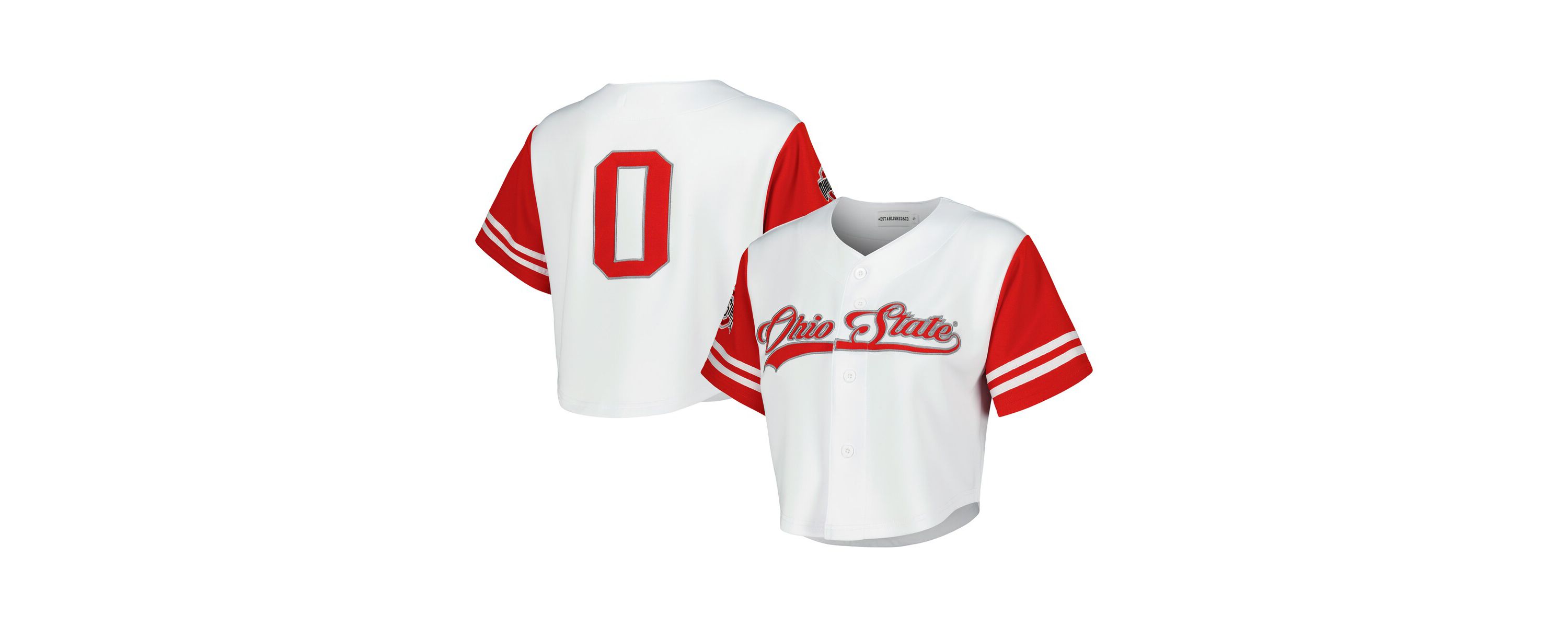 NCAA Ohio State Buckeyes Baseball Jersey Cropped T-Shirt