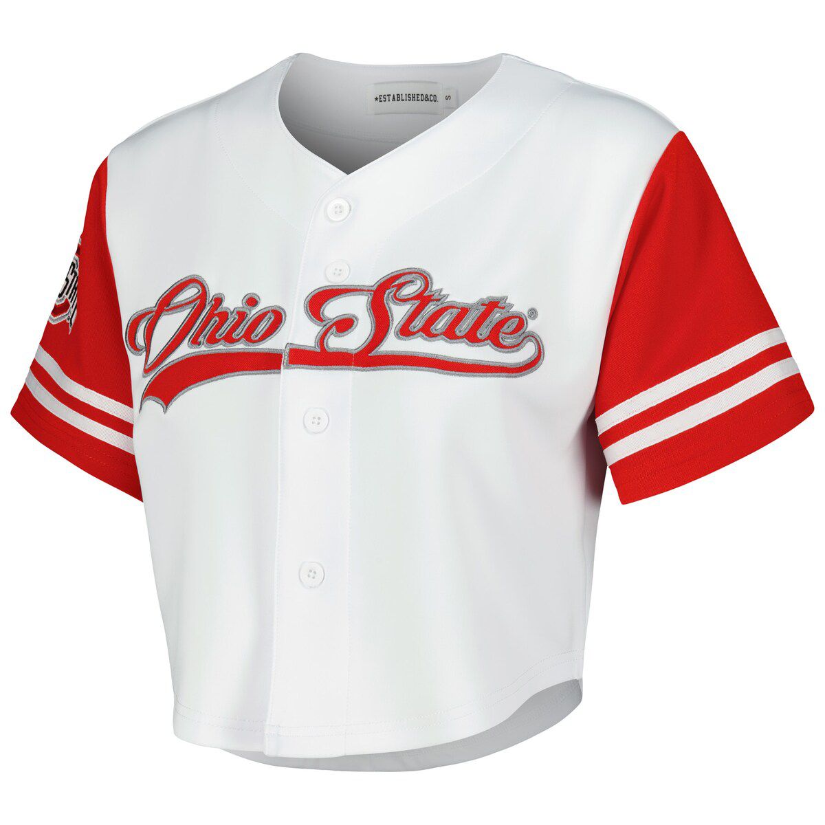NCAA Ohio State Buckeyes Baseball Jersey Cropped T-Shirt