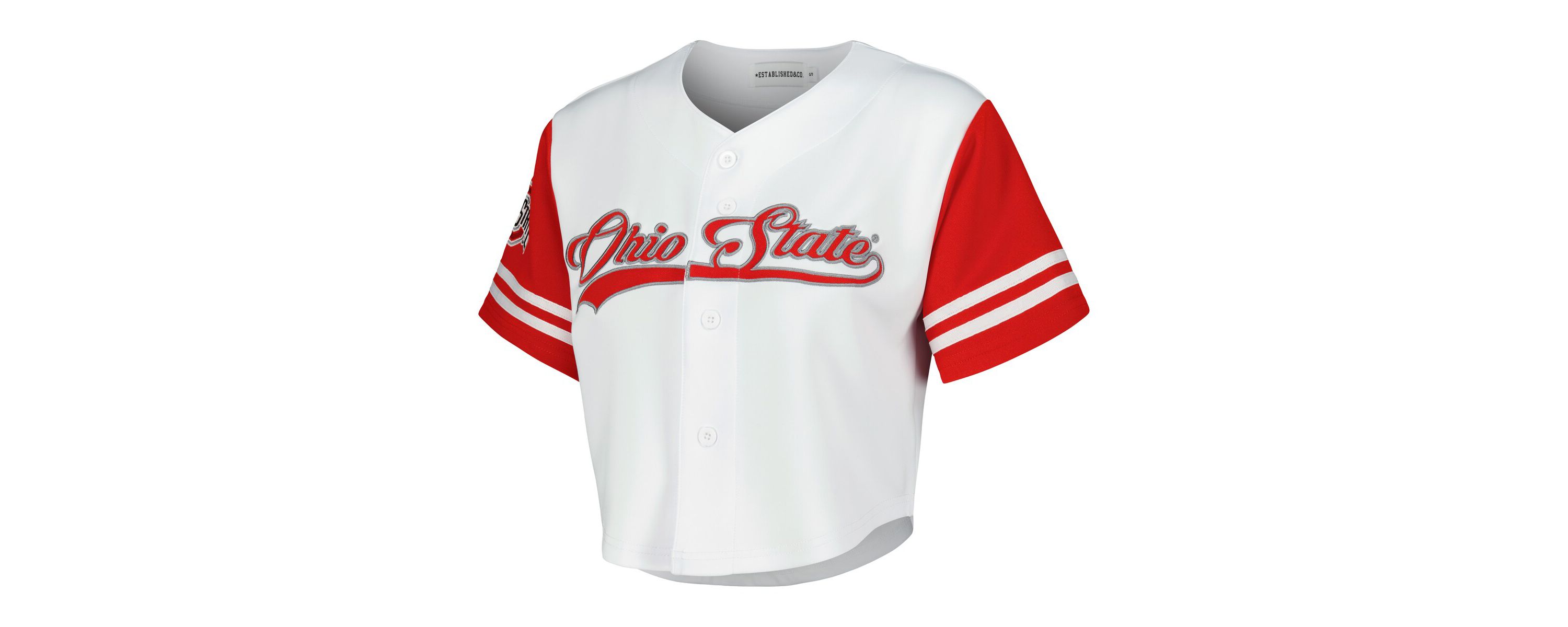 NCAA Ohio State Buckeyes Baseball Jersey Cropped T-Shirt