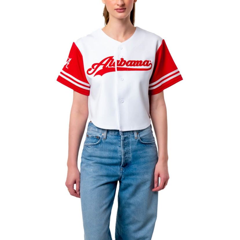 Alabama Crimson Tide NCAA Alabama Tide Baseball Jersey Cropped T-Shirt