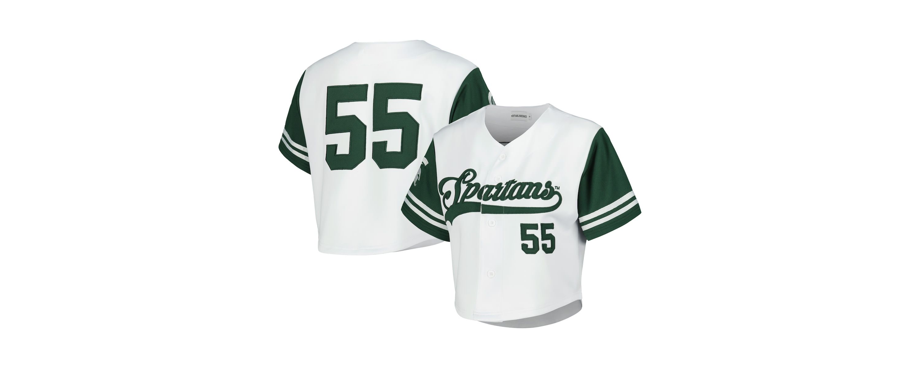 NCAA Michigan State Spartans Baseball Jersey Cropped T-Shirt