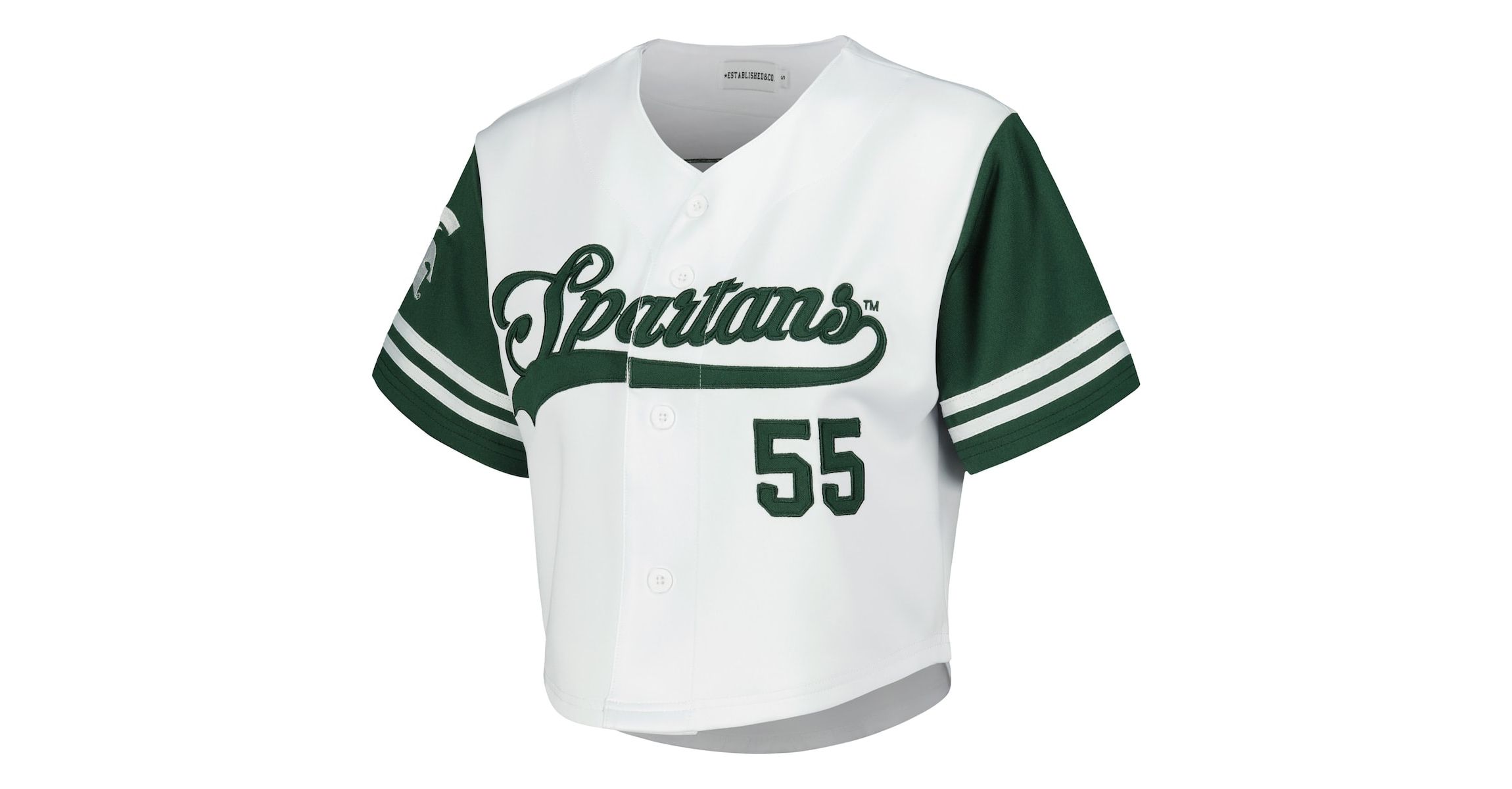 NCAA Michigan State Spartans Baseball Jersey Cropped T-Shirt