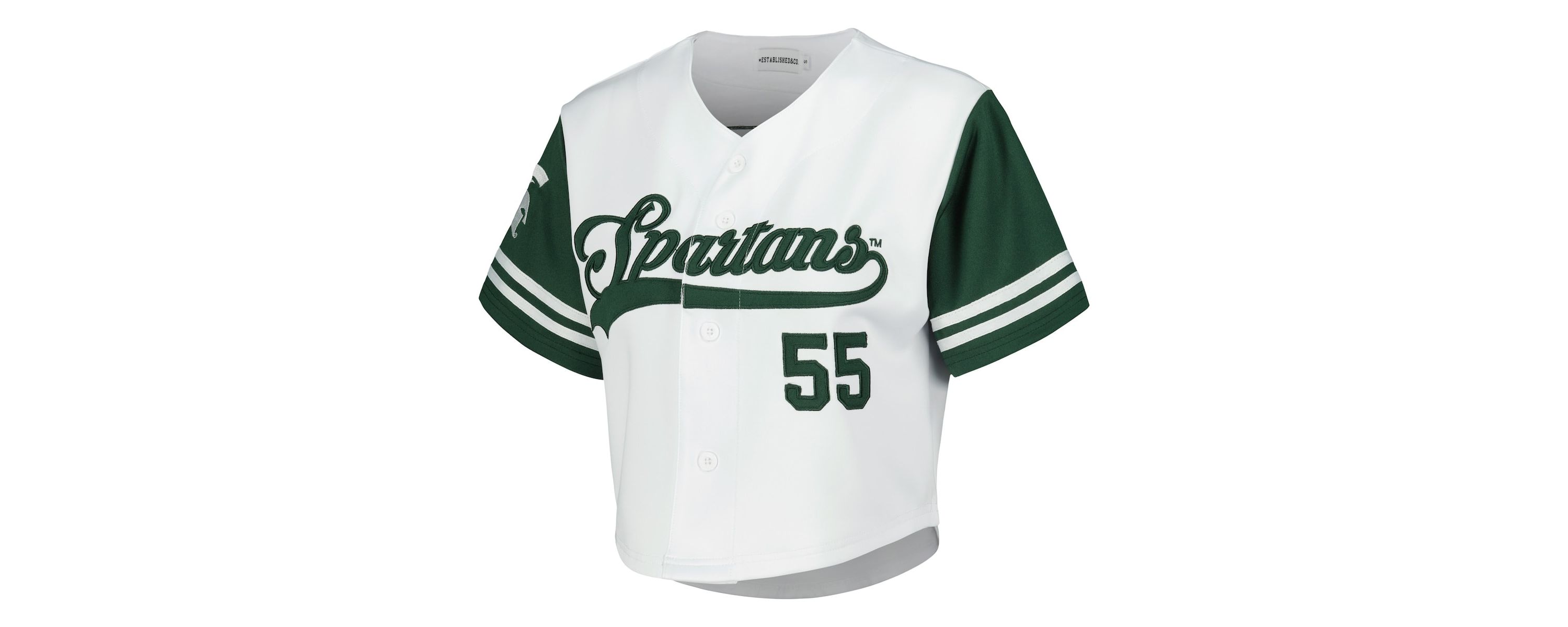 NCAA Michigan State Spartans Baseball Jersey Cropped T-Shirt
