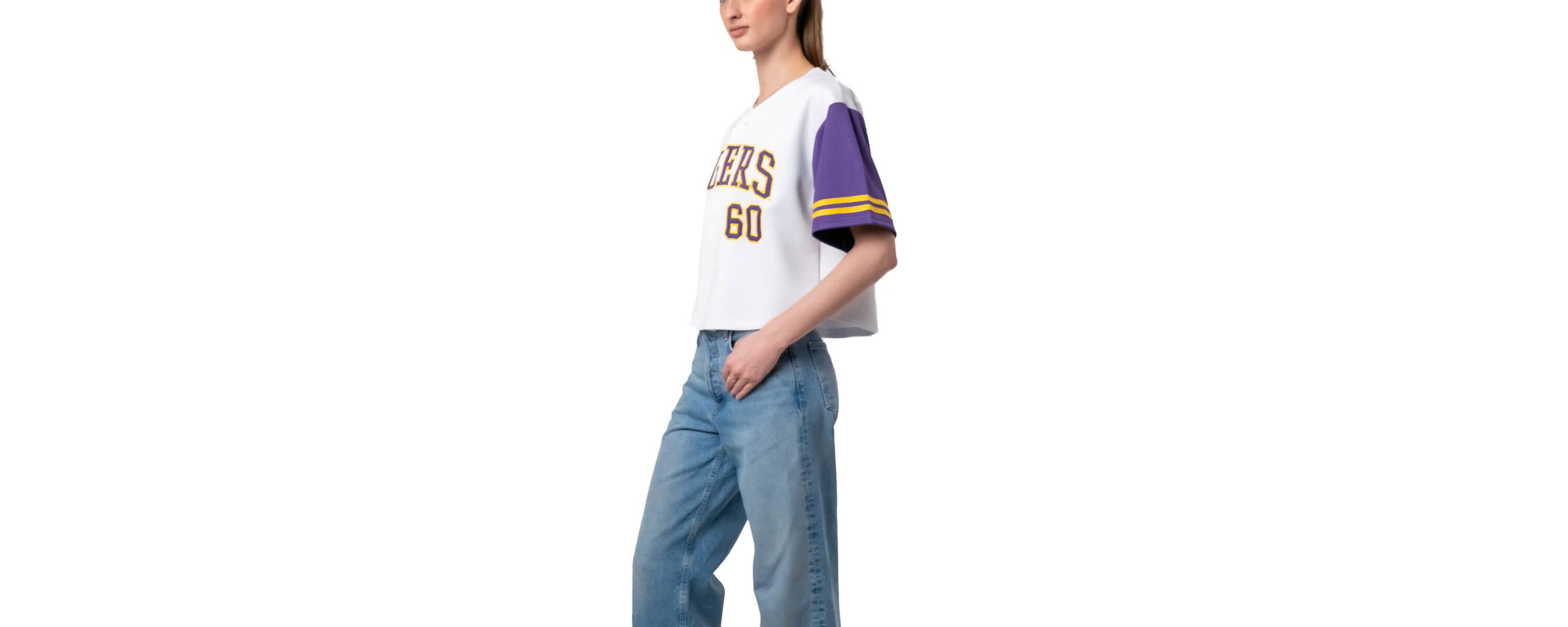 NCAA LSU Tigers Baseball Jersey Cropped T-Shirt