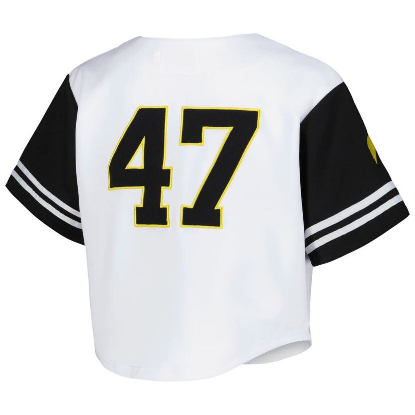 NCAA Iowa Hawkeyes Baseball Jersey Cropped T-Shirt