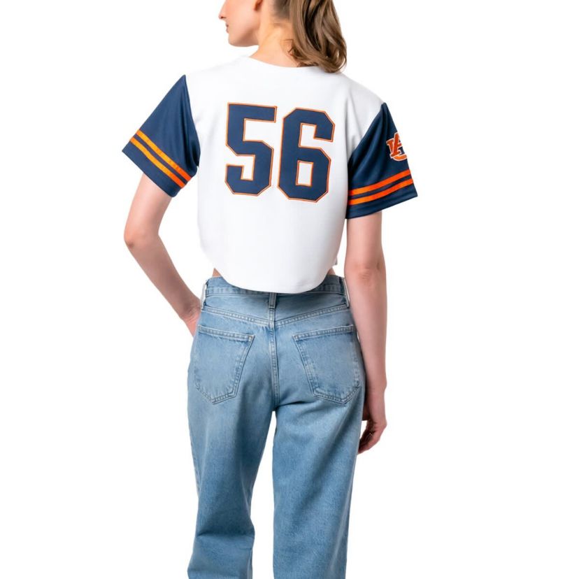 NCAA Auburn Tigers Baseball Jersey Cropped T-Shirt