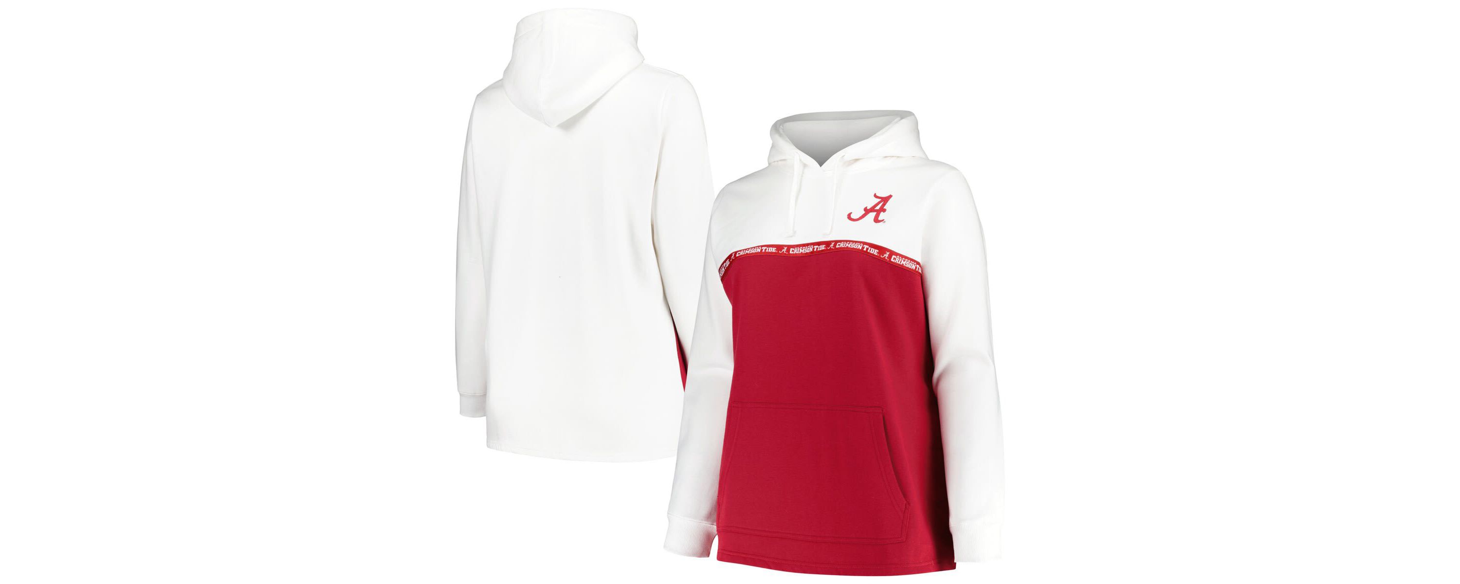 Alabama Crimson Tide NCAA Alabama Tide Plus Size Taping Pullover Hoodie