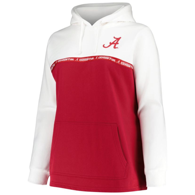 Alabama Crimson Tide NCAA Alabama Tide Plus Size Taping Pullover Hoodie