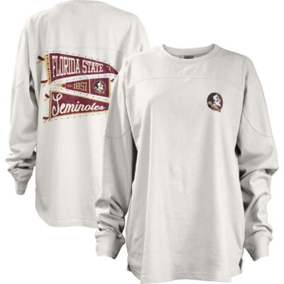 Pressbox NCAA Florida State Seminoles Pennant Stack Oversized Long Sleeve T-Shirt, White, X-Large -  0197570393127