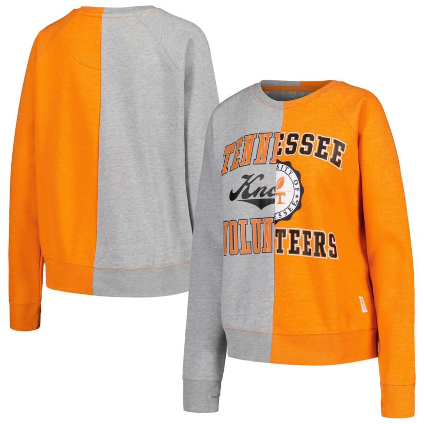 NCAA Tennessee Volunteers Half and Half Raglan Pullover Sweatshirt