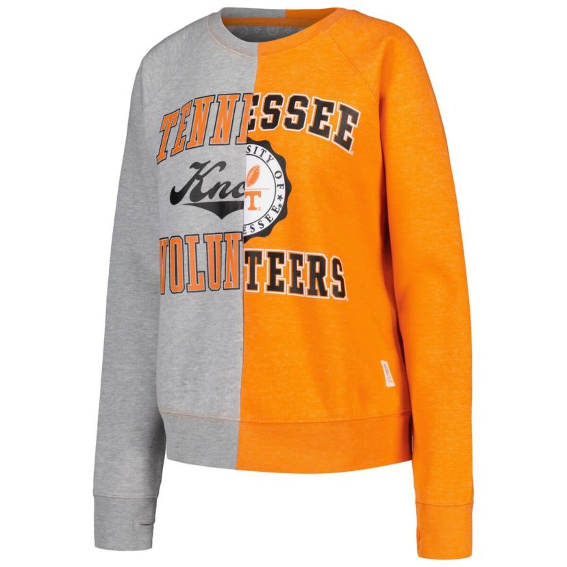 NCAA Tennessee Volunteers Half and Half Raglan Pullover Sweatshirt