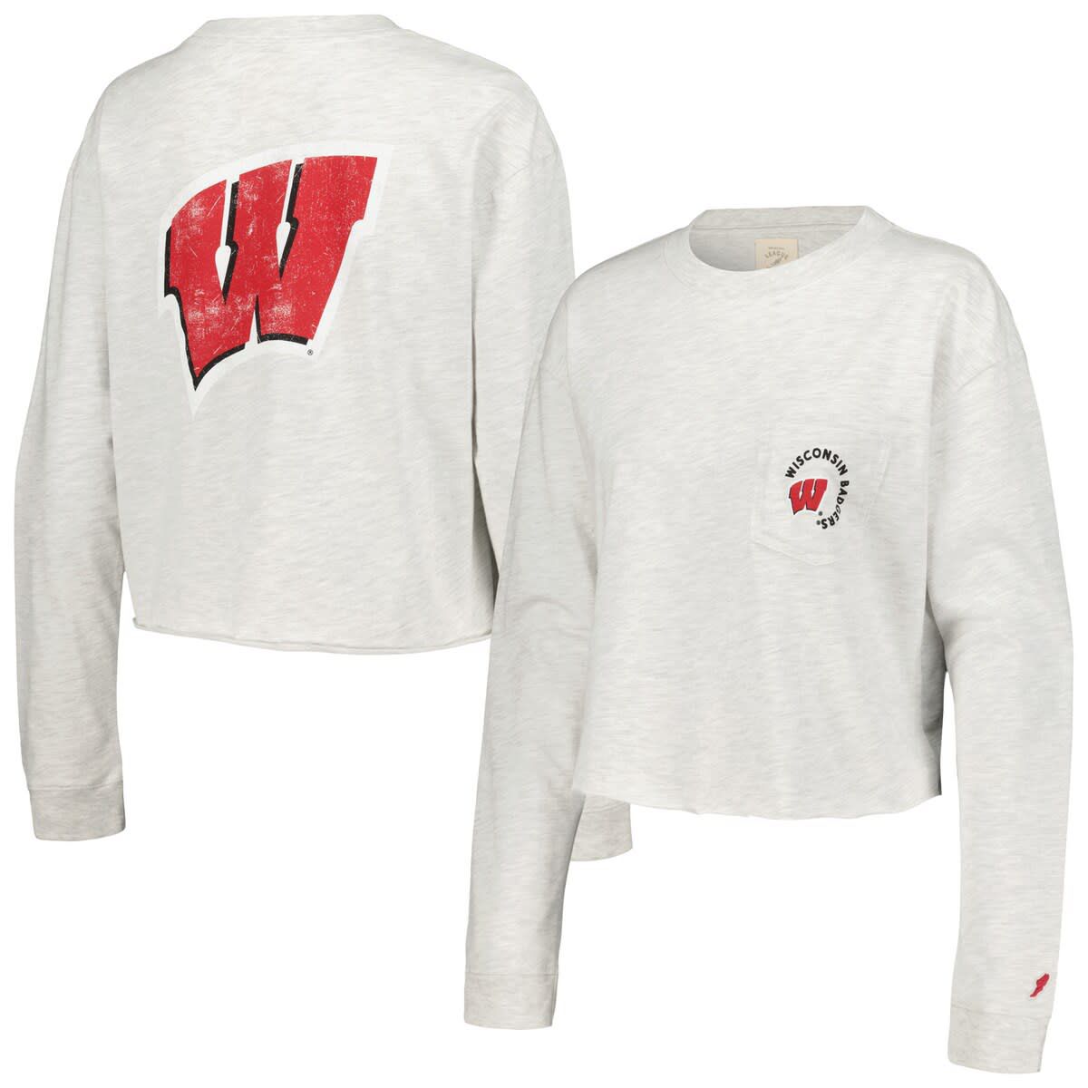 NCAA Wisconsin Badgers Clothesline Midi Long Sleeve Cropped T-Shirt