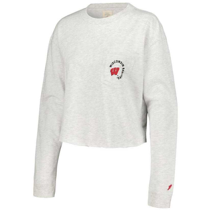 NCAA Wisconsin Badgers Clothesline Midi Long Sleeve Cropped T-Shirt