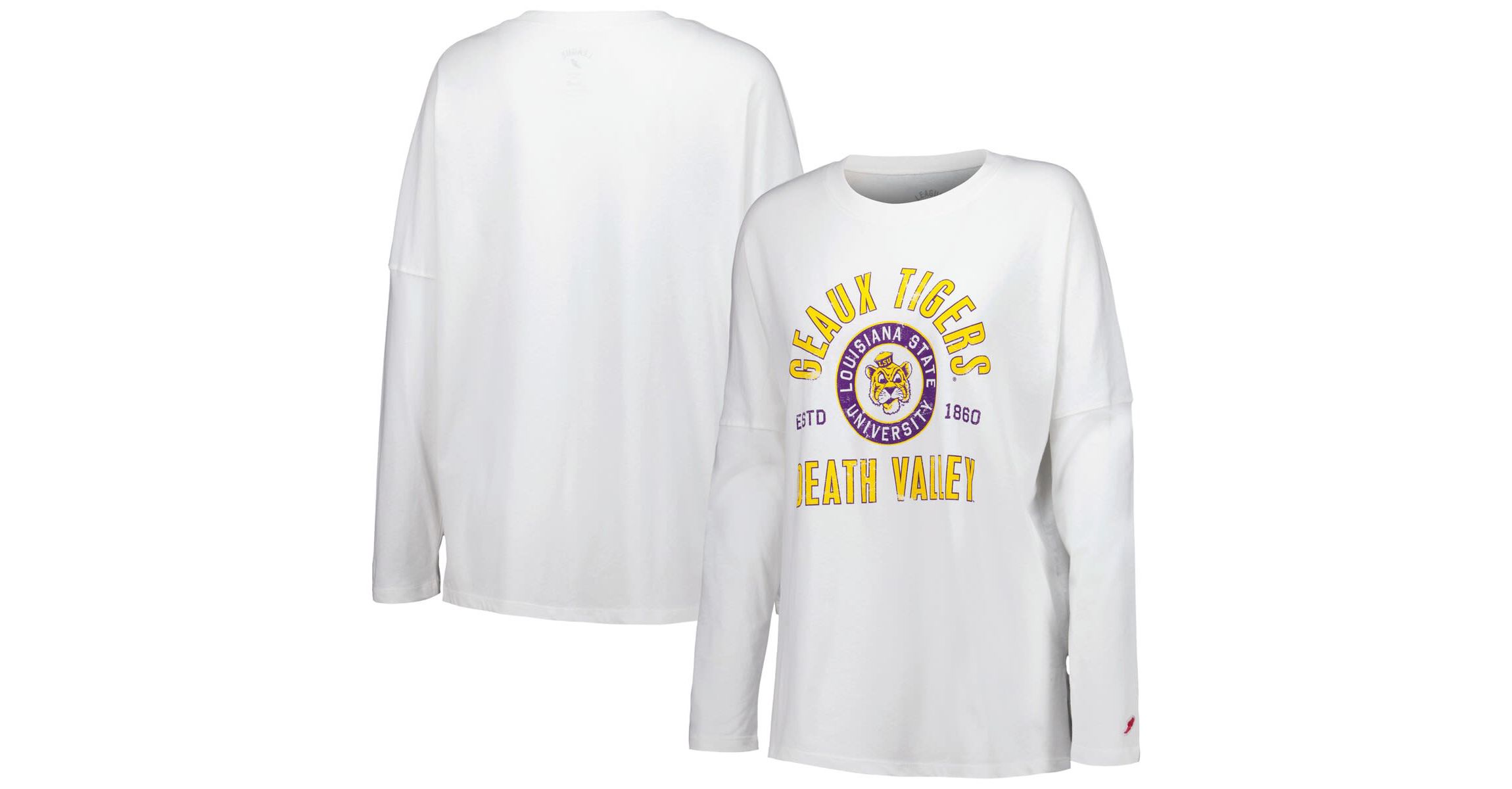 NCAA LSU Tigers Clothesline Oversized Long Sleeve T-Shirt