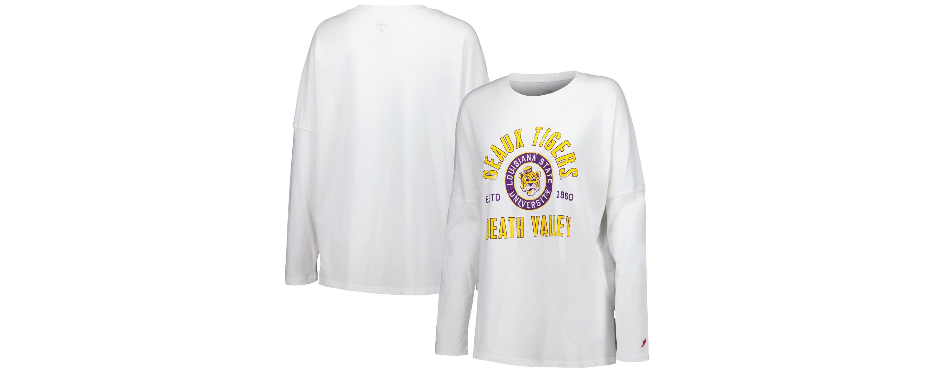 NCAA LSU Tigers Clothesline Oversized Long Sleeve T-Shirt