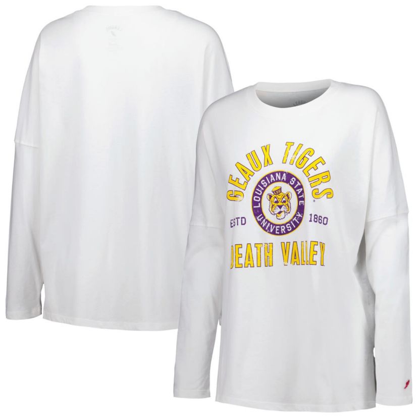 NCAA LSU Tigers Clothesline Oversized Long Sleeve T-Shirt